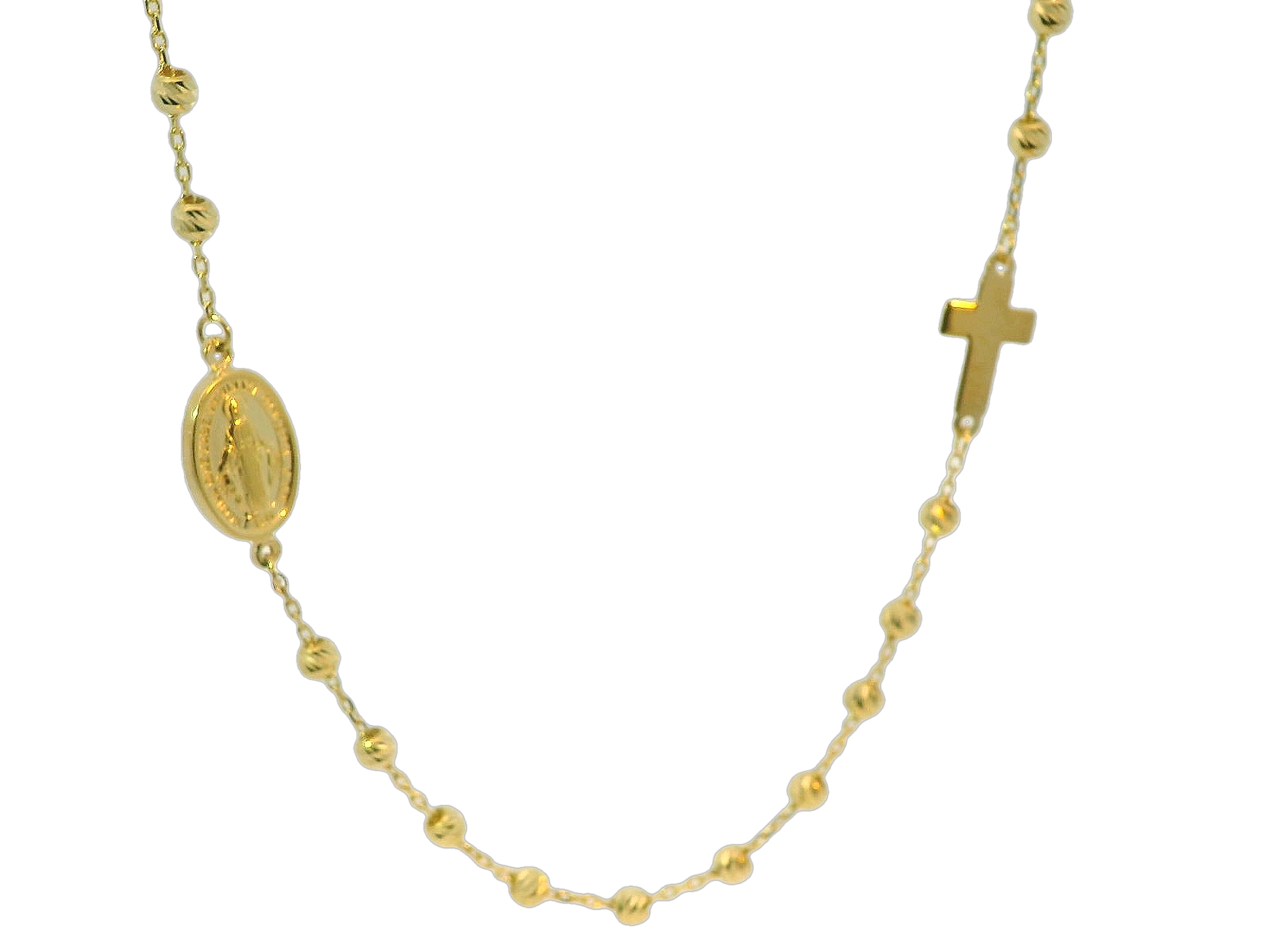 Dit collier van Louis Bros is vervaardigd uit 14 karaat geelgoud (4.60 gr). 
Dit prachtige geelgouden collier van 14 karaat is voorzien van een Maria en kruis hanger. De perfecte combinatie van elegantie en spiritualiteit. Draag dit collier solo voor een subtiele look of combineer het met andere kettingen voor een trendy laagjes effect. Dit juweel is een tijdloze toevoeging aan je collectie en perfect voor elke gelegenheid. Maak een statement met dit unieke collier!