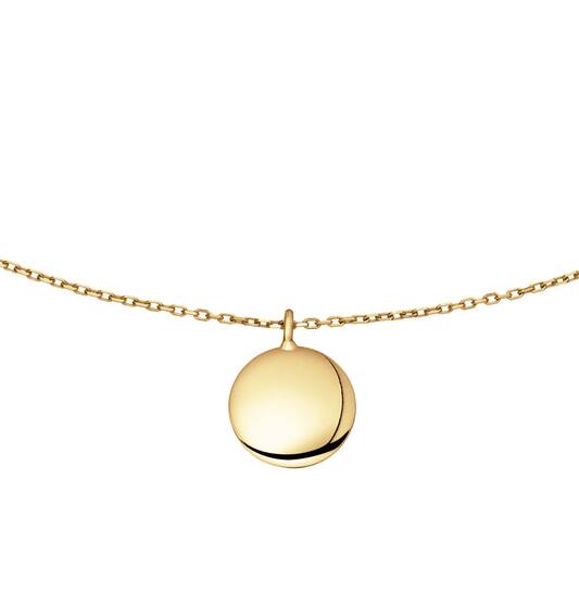 Dit prachtige collier is gemaakt van 14k goud en heeft een mooie ronde hanger in Piazza-stijl. Het collier is verstelbaar van 40 tot 45 cm, waardoor het perfect past bij elke outfit. Draag deze tijdloze eyecatcher solo voor een elegante look, of combineer het met andere kettingen voor een trendy laagjes effect. Een must-have voor elke sieradencollectie!