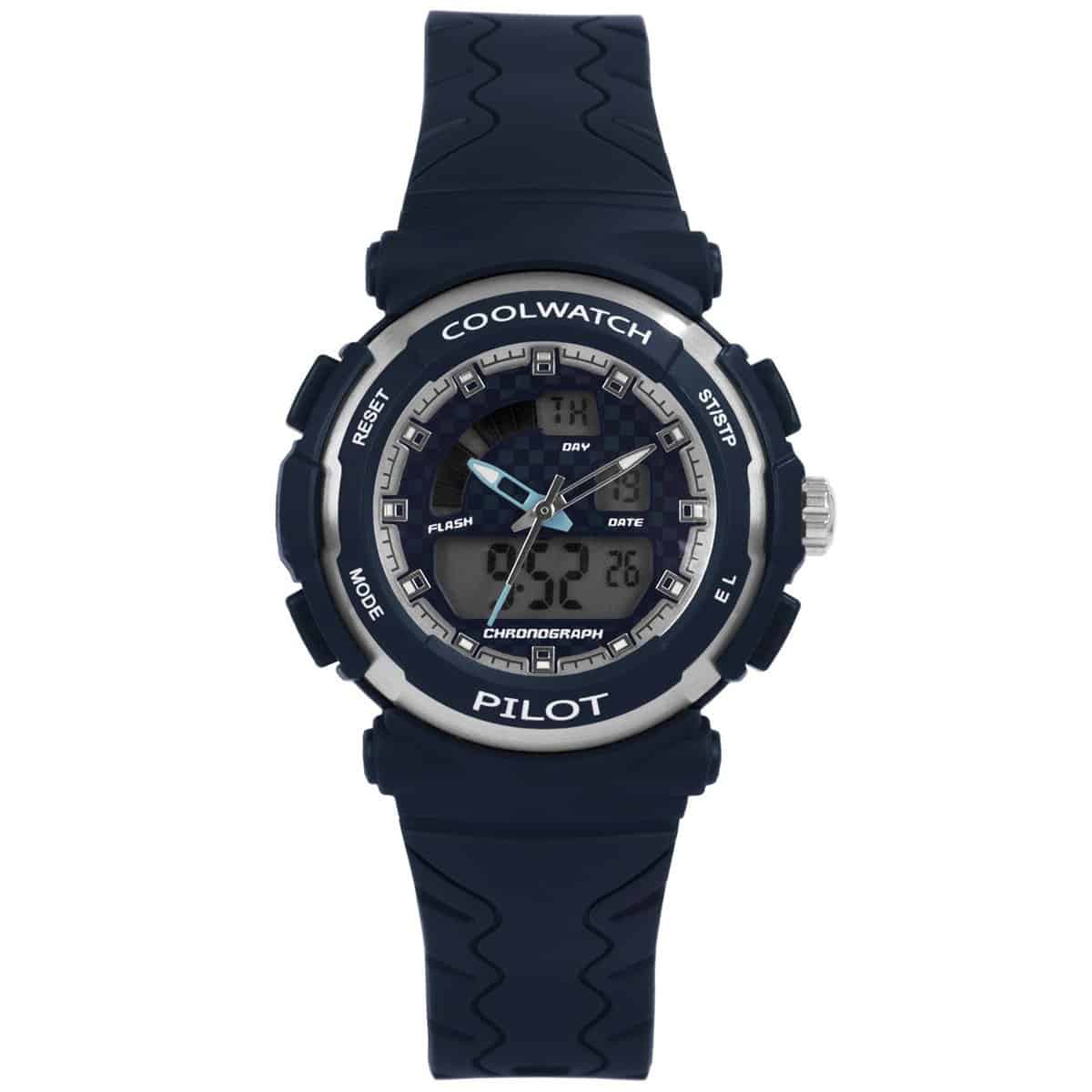 Coolwatch CW.272 Kids Horloge Pilot Digitaal Kunststof Blauw