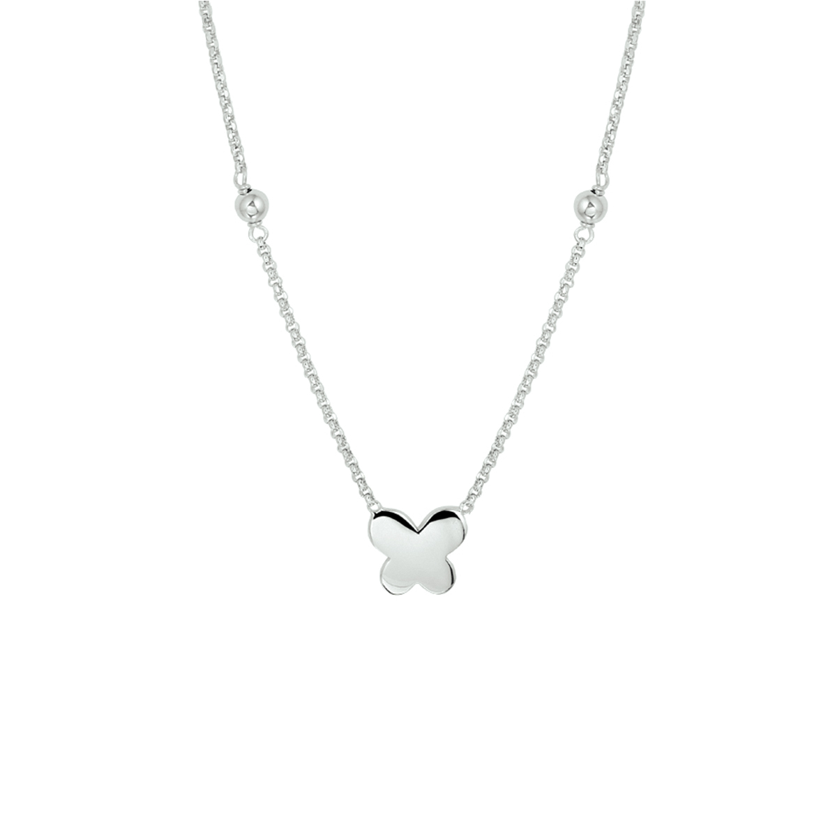 Zilver collier met vlinder
