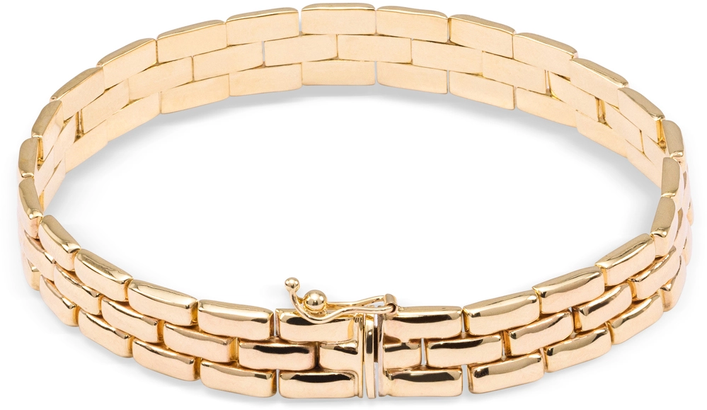 Details van het Sieraad
Merk	Monzario
Model	910
Breedte	9.6 mm
Afwerking	Glanzend
Schakeltype	Panthere
Materiaal	Geel goud
lengte 19Cm 