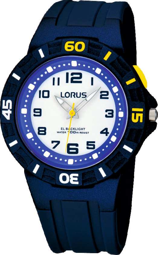 Dit kinderhorloge is van het merk Lorus. Het is een analoog horloge gemaakt van urethaan. De diameter van de kast is 36 mm en de kast is 12.5 mm dik.
De verdere specificaties van het horloge zijn als volgt:
Glassoort: acryl glas
Bandbreedte: 19
Kastmateriaal: kunststof
Waterdichtheid: 10 ATM
Techniek: quartz