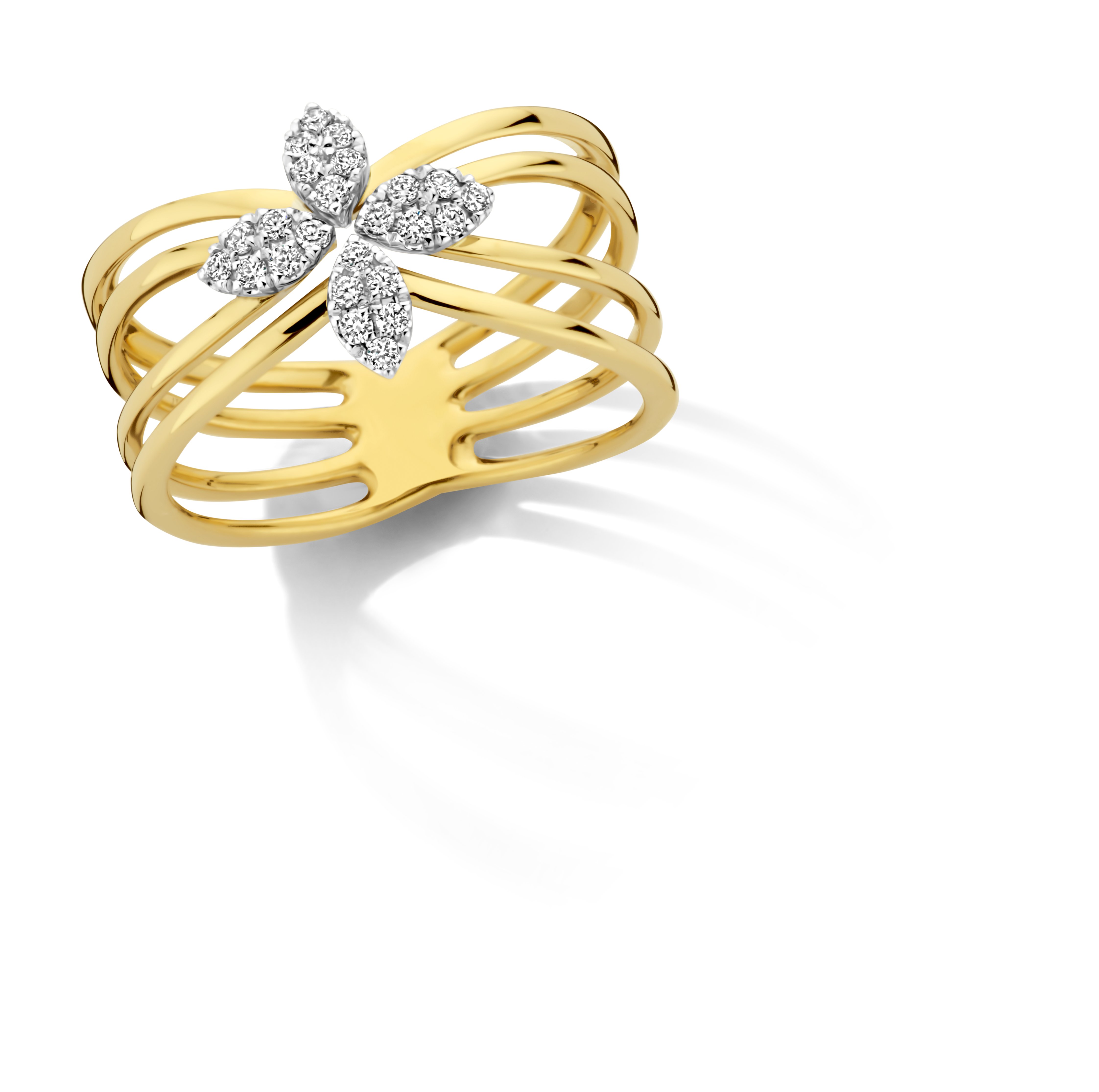 Deze prachtige 18 karaat geel goud ring dn24022 heeft een elegante en tijdloze uitstraling. Het is gemaakt van hoogwaardige materialen en is voorzien van 0.17 ctaraat sprankelende briljanten . Het kan zowel casual als chique gedragen worden en past perfect bij elke outfit. De beste manier om het te dragen is als statement piece bij een eenvoudige outfit, zodat het echt opvalt. Voeg dit juweel toe aan je collectie voor een vleugje glamour en stijl. 