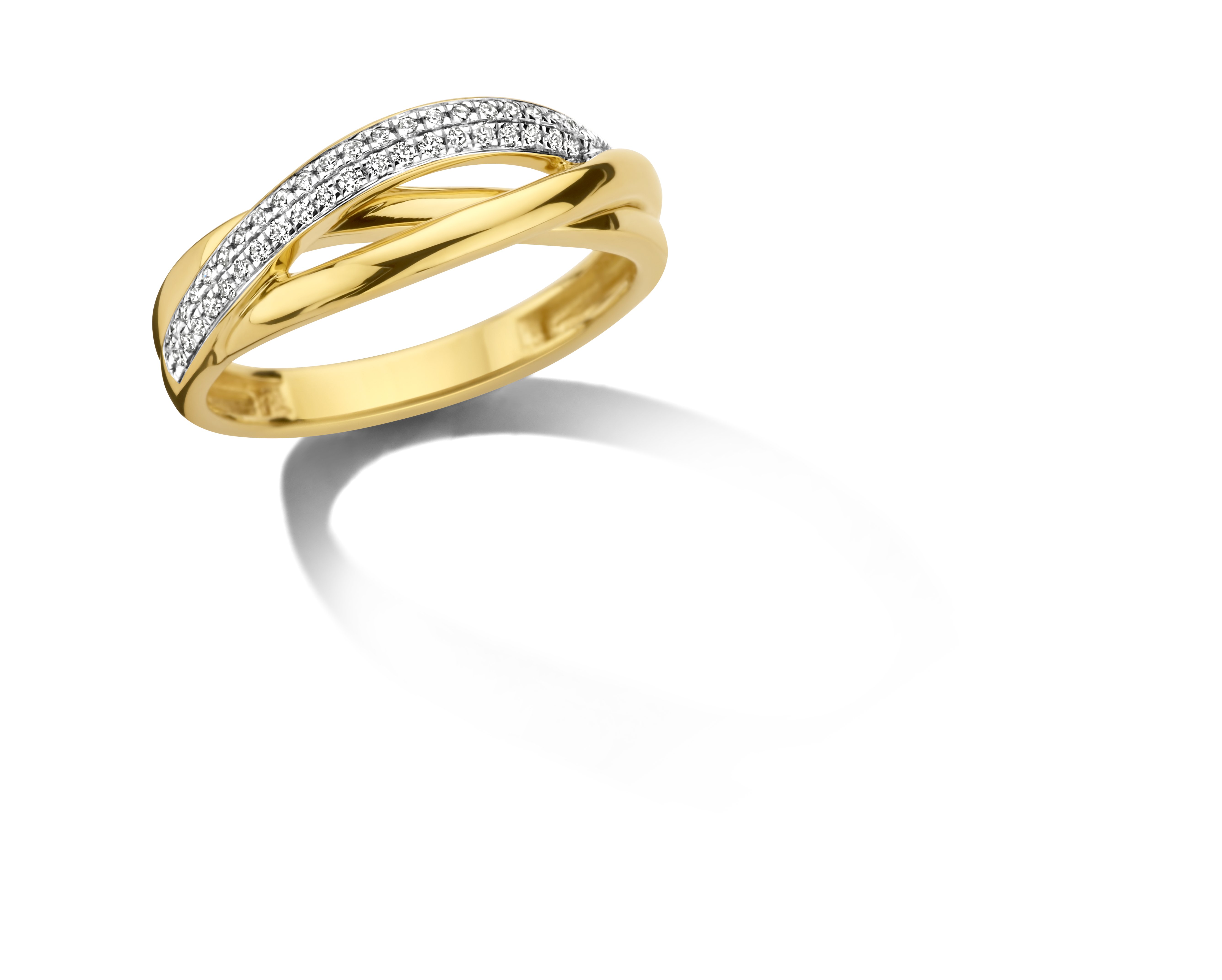 Ring geel goud 18 karaat + 0.15ct briljant