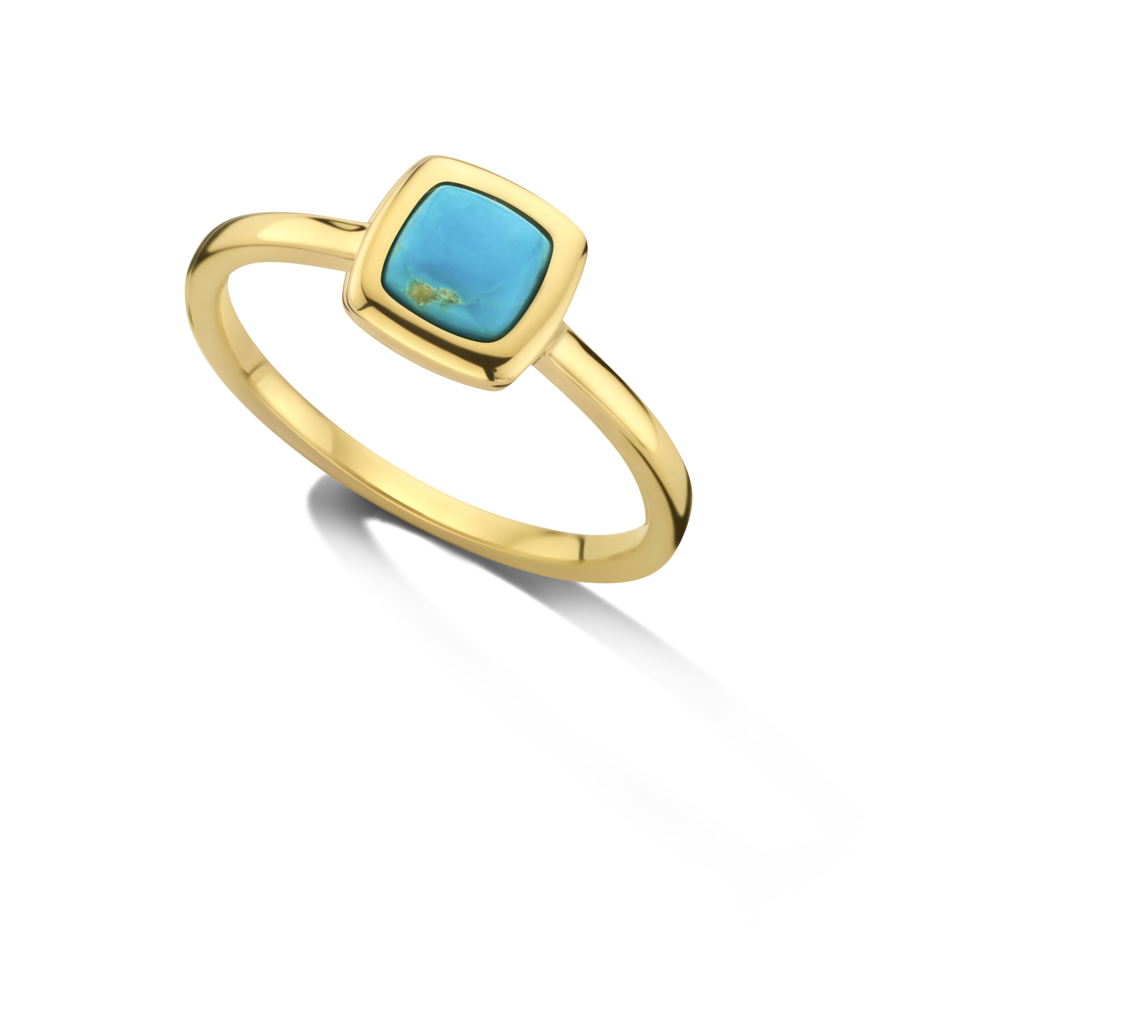 Geel gouden ring 18 karaat met turkoois