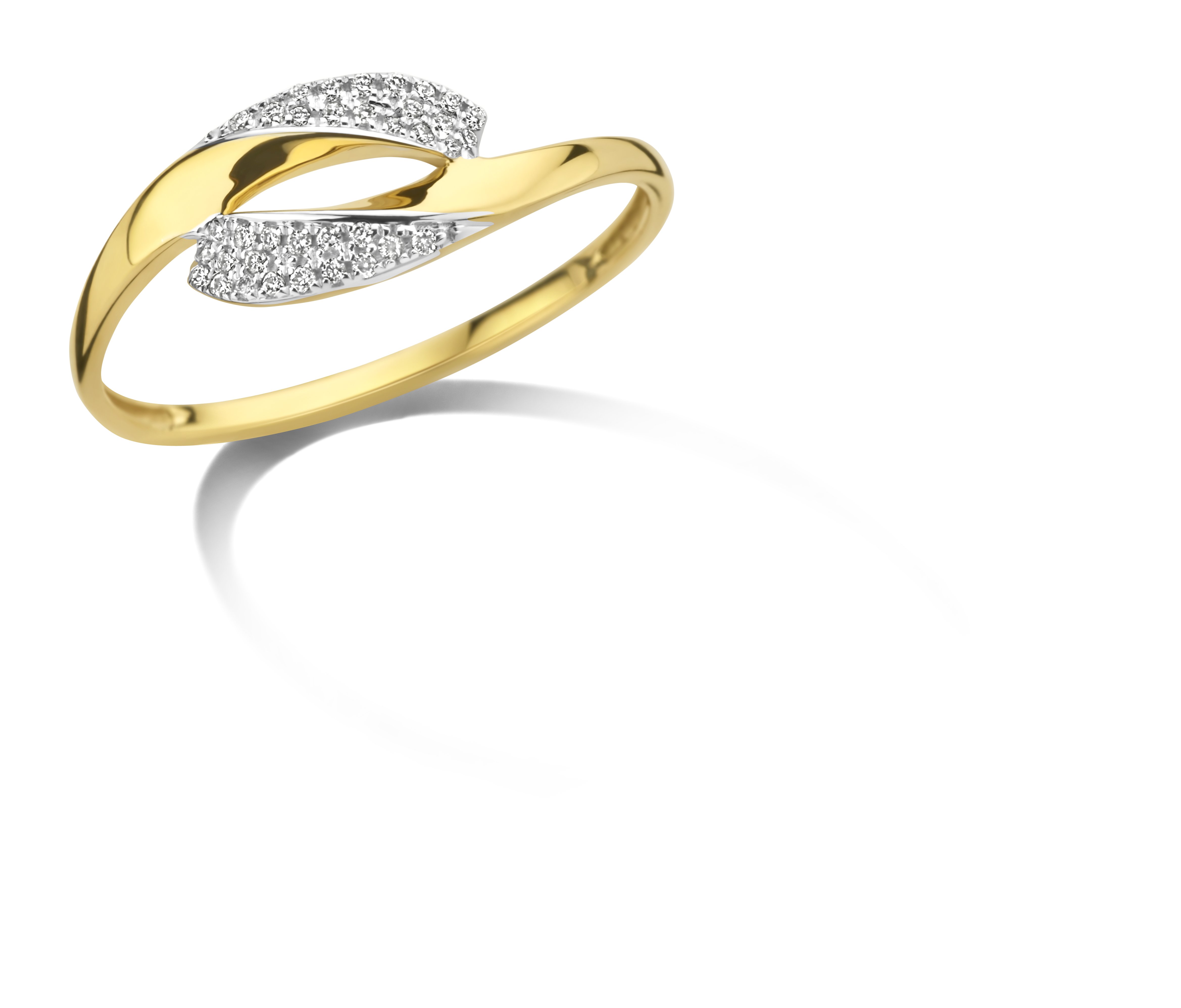 Geel goud ring +0.07ct briljant 