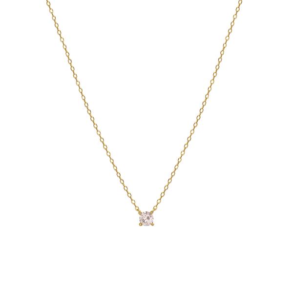 Zilver verguld collier met hanger zirkonia.