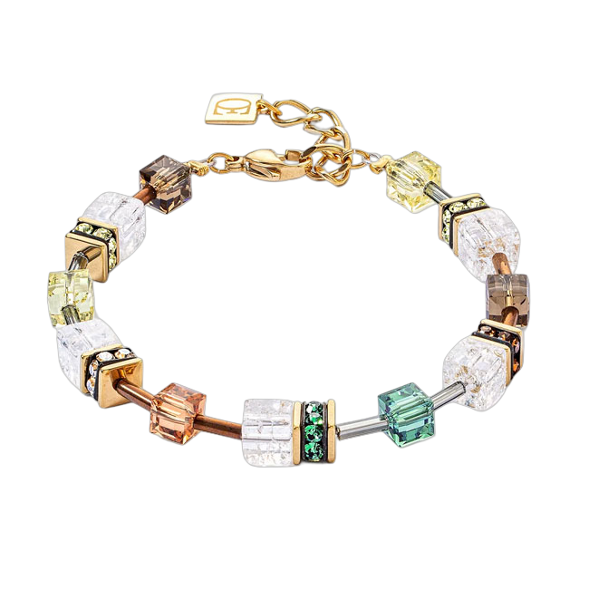 Coeur de Lion 3018300911 Armband groen bruin wit

De kleurrijke sieraden collectie van Coeur de Lion wordt handgemaakt in Duitsland. Op een sterke basis van staaldraad worden elementen van verschillende materialen zoals staal, swarovski kristallen, edelstenen en zoetwaterparels geregen. De bekende Geo-Cube collectie is inmiddels in vele kleurcombinaties uitgevoerd. Bij iedere outfit past een eyecatcher van Coeur de Lion!

De Coeur de Lion 3018/30-0911 Armband is gemaakt van goudkleurige edelstalen elementen in combinatie met polaris en swarovski in het bruin met groen en wit.