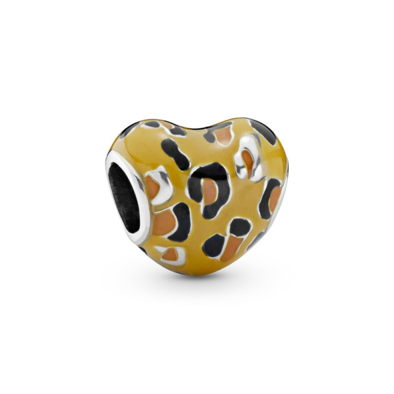 Pandora - hart met emaille, luipaard - 798065ENMX