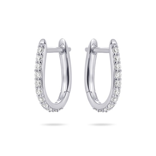 Ovaal oorringen met zirconium