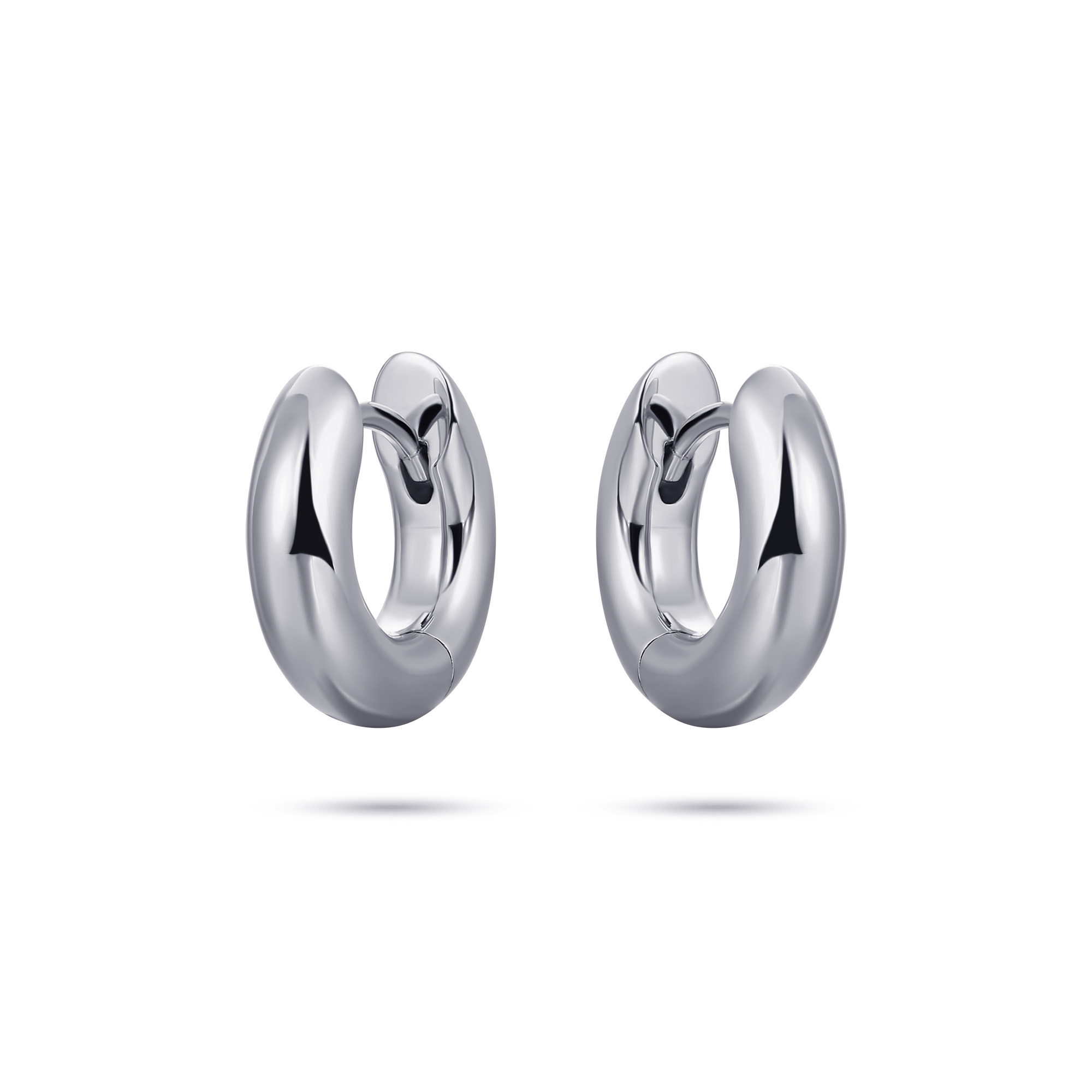 Zilveren Medium Bold Tube Hoops | 4 mm wide | 15 mm
