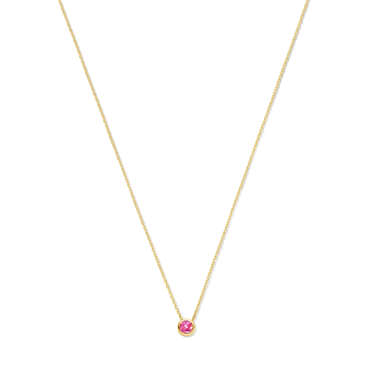 SWING JEWELS BIRTHSTONE GOUDEN COLLIER OCTOBER PINK TOURMALINE