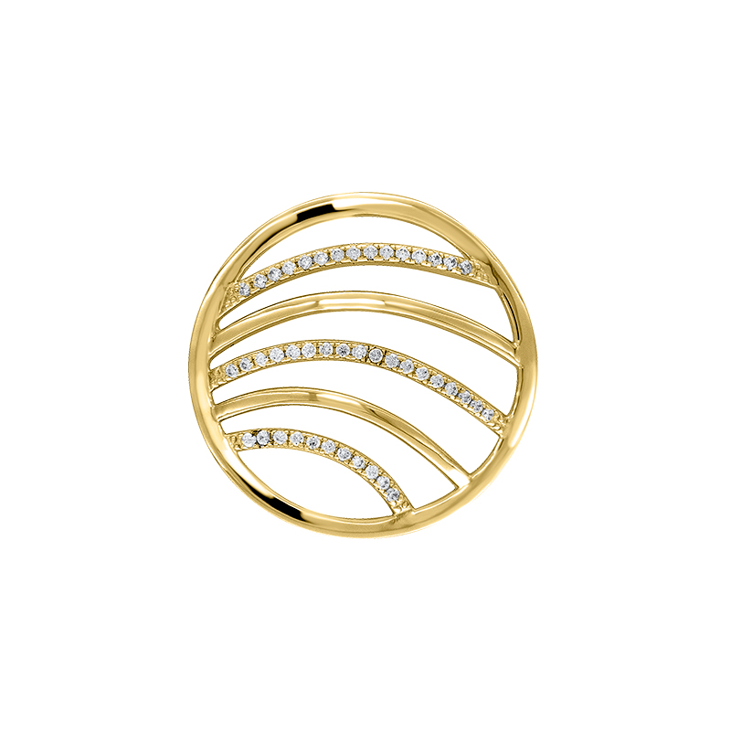 GEGEVENS
Met deze mooie "Curly waves" fantasy insignia kunt u uw Mezza 24mm medaillon personaliseren. Je kan deze insignia in je medaillon plaatsen en vervolgens nog verder personaliseren door een natural stone of een spiegeltje erachter te doen. De cover insigia’s zijn vervaardigd van 925 Sterling zilver met een hoogwaardige afwerking (ook wel “Italian finish” genoemd) en zijn voorzien van een 14k geel gouden plating en voorzien van zirconia's.