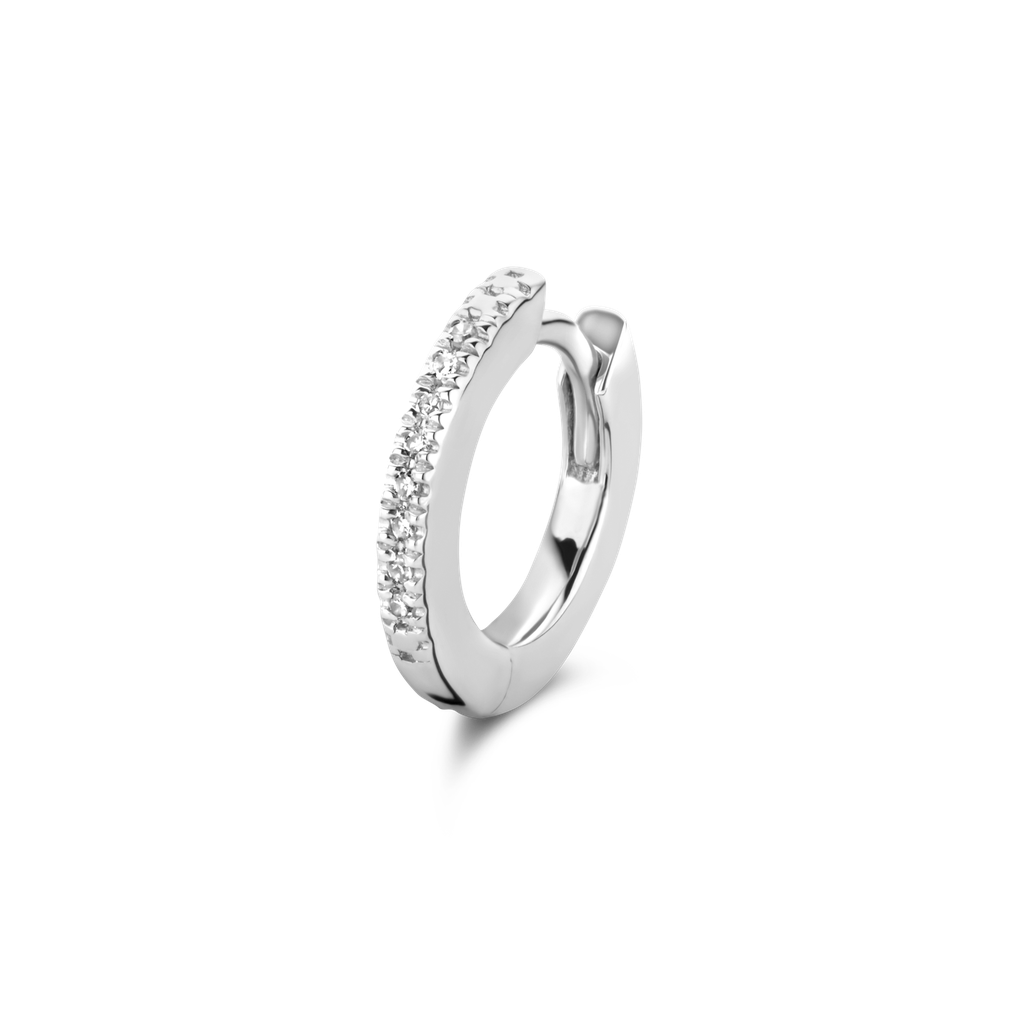 Creool cirkel met 0.048ct briljant prijs voor beide oorringen