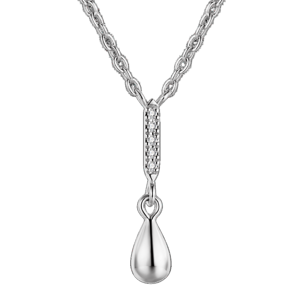 M2539 | Ketting | 925 Sterling Zilver | 13,20 x 3,20 x 2,40 mm | Witte Diamant: 5st | Verstelbare maten: (40-45cm)