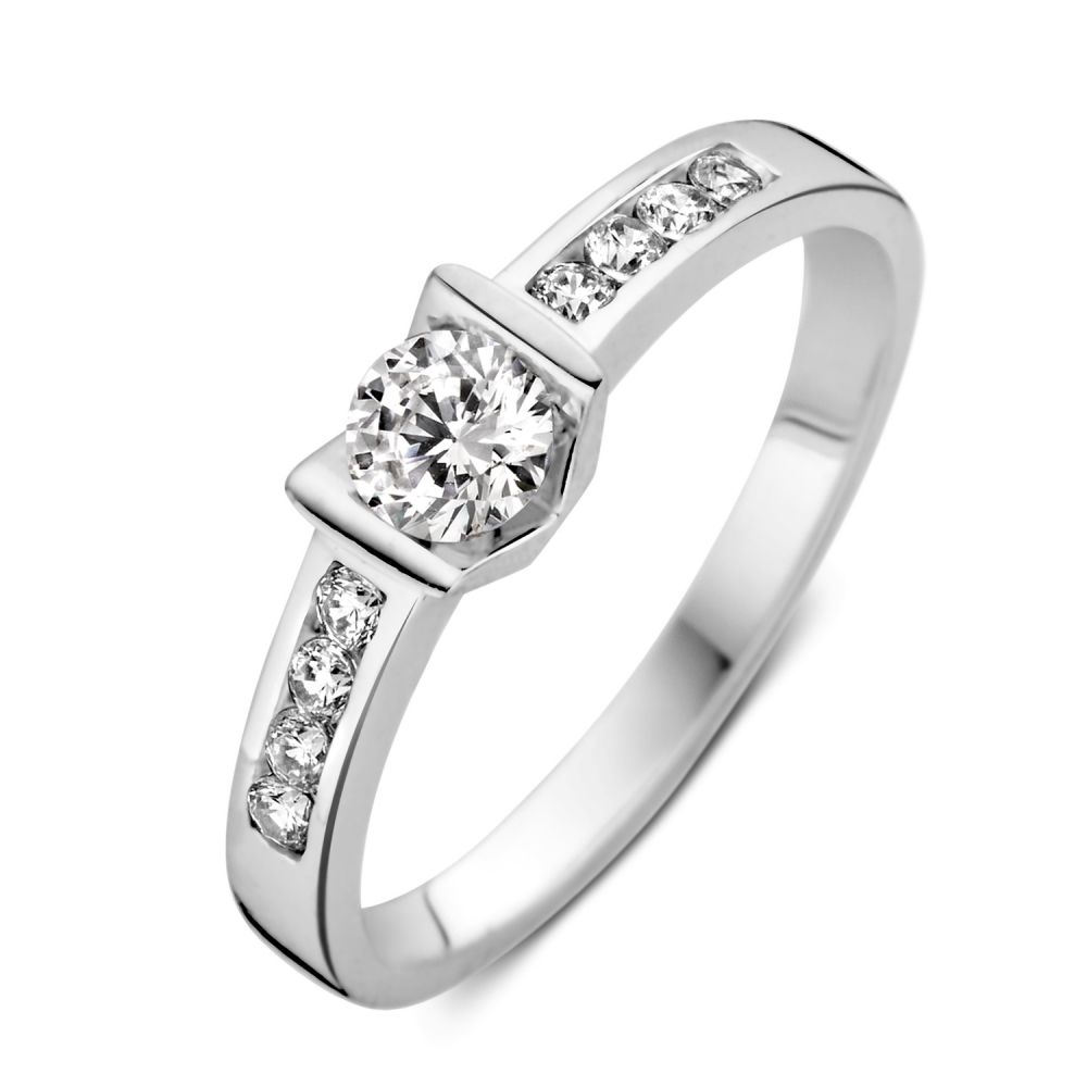 Ring witgoud zirkonia Maat 56