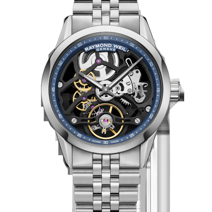 Dit is een horloge van het merk Raymond Weil gemaakt voor heren.
De specificaties zijn als volgt:
Kastmaat: 38 mm
Kastdikte: 10,9 mm
Waterdichtheid: 10 ATM / 100 Meter / 330 Feet
Freelancer Calibre RW1212 Skeleton Automatic Watch, 38 mm
 
Calibre RW1212 in-house movement, Stainless steel case and bracelet, Visible Balance Wheel
