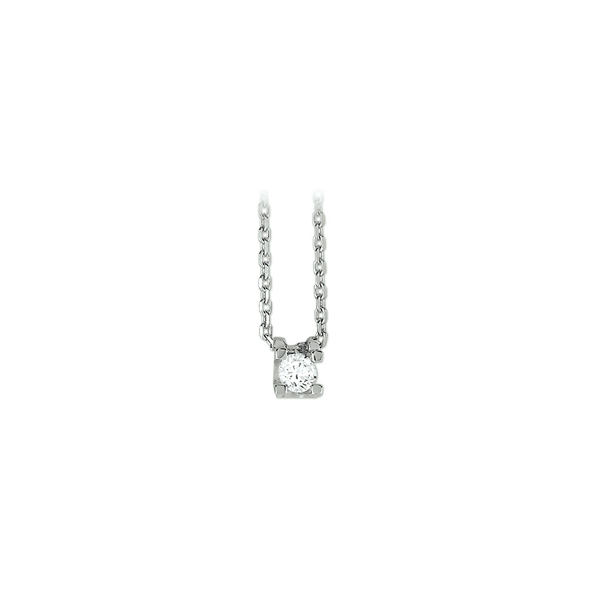 Gerhodineerd zilveren collier met zirkonia. Het collier is onderdeel van set. De lengte van het collier bedraagt 41cm met 4cm extensie.