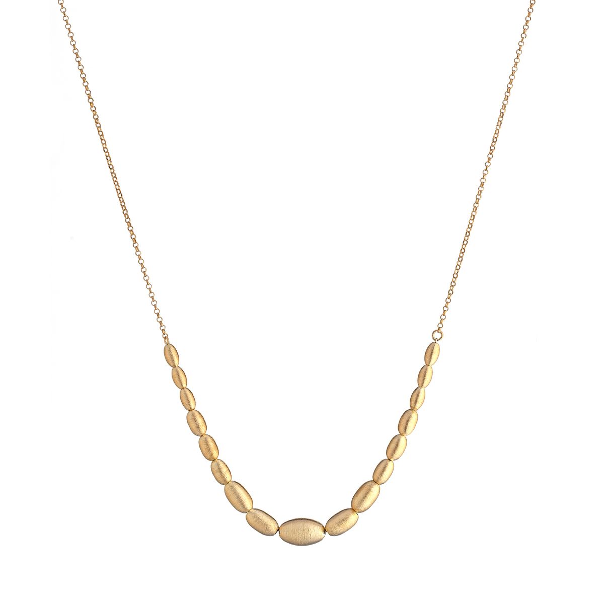 Ketting ziver verguld geborstelde druppelvormige hangers