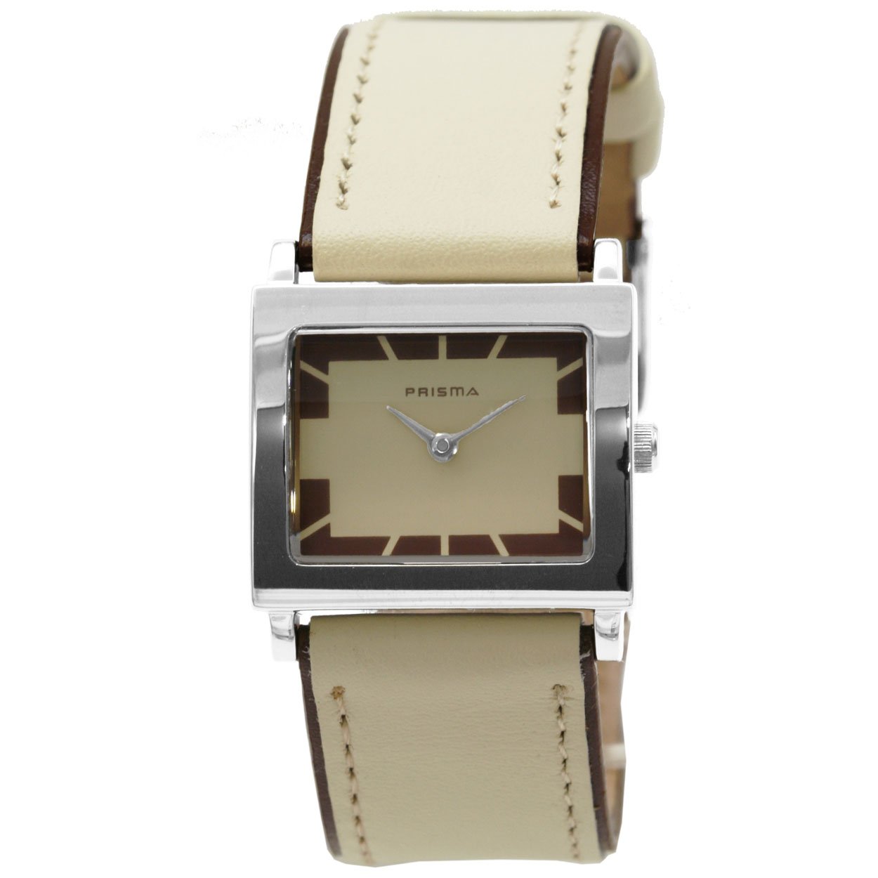 Prisma P.2306 dames horloge edelstaal
- Kast maat: 26 mm
- Kast dikte 8 mm
- Kast materiaal: Edelstaal
- Kast kleur: zilver
- Functies: analoog horloge zonder datum
- Uurwerk type: Miyota 
- Glas type: mineraal
- Waterdicht: 3 ATM/BAR
- Horlogeband: lederen band beige/bruin (met beige kleurig stiksel)
- Maat aansluiting band: 20 mm
- Sluiting band: zilverkleurig en edelstalen gespsluiting
- Wijzerplaat: beige met zilvere aanduidingen
- Licht functie: nee
- Artikelnummer: P.2306
-EAN: 8716667030442
 
code: catz