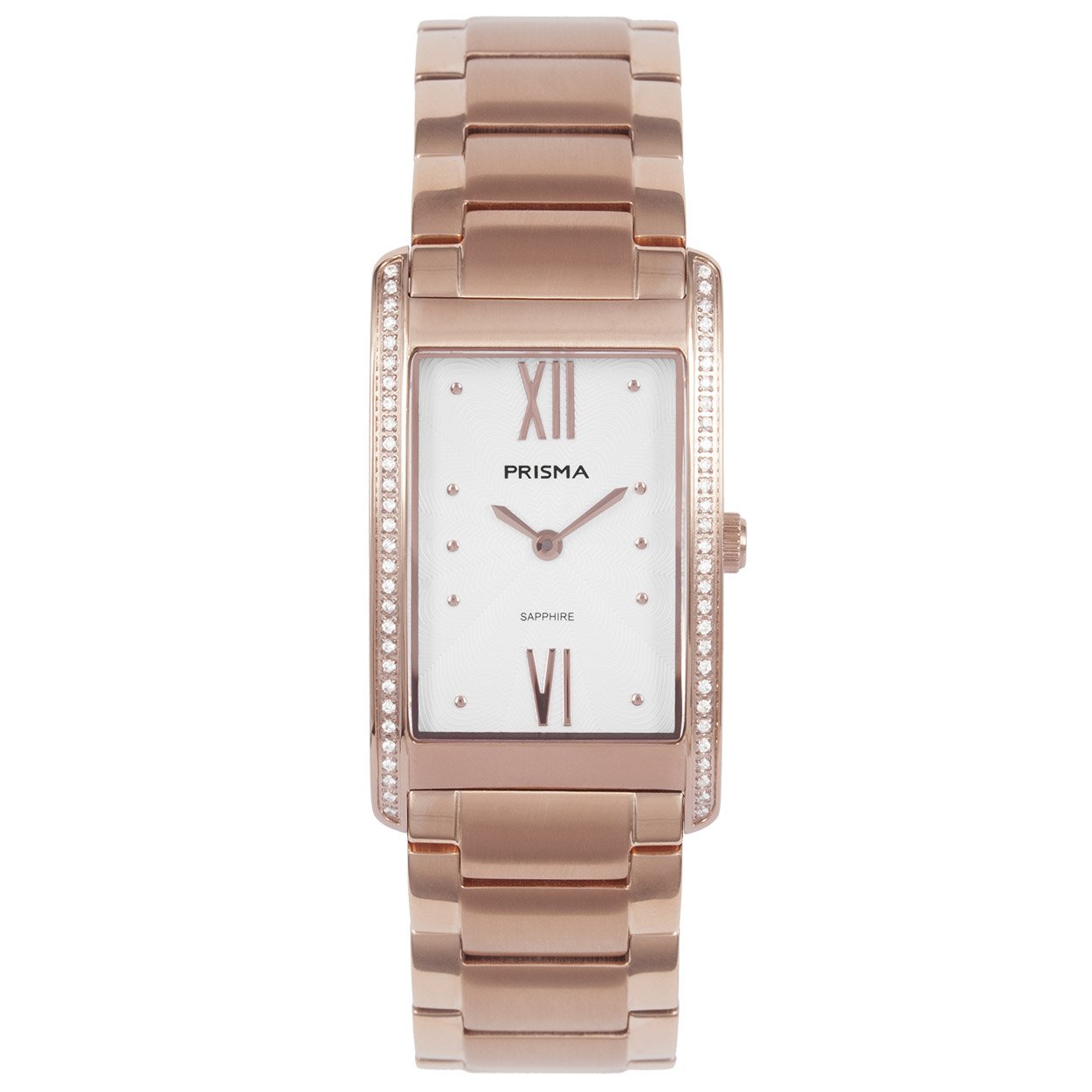 Prisma horloge 1958 dames titanium saffierglas 5 ATM 

Algemeen
Geslacht: dames
Model: P.1958

Voordelen
- band titanium ros&#233;goudkleurig
- wijzerplaat zilver met ros&#233;goudkleurig puntjes
- geschikt voor mensen met een allergie
- draagcomfort door licht gewicht
- glas is zeer krasvast
- compacte sluiting met extra draagcomfort
- rechthoek design
- quartz
- maat kast 23mm (breedte) 7,6mm (dikte)

