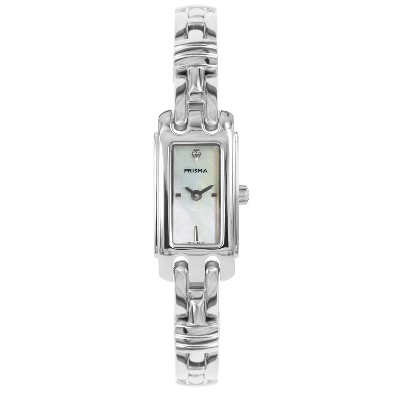 Prisma horloge 1760 dames edelstaal saffierglas 5 ATM (met zwitsers uurwerk) 

Algemeen
Geslacht: dames
Model: P.1760

Voordelen
- band edelstaal zilver
- wijzerplaat parelmoer met goudkleurige streepjes
- glas is zeer krasvast
- zwitsersuurwerk
- rechthoek design
- spat waterdicht: handenwassen, regen
- quartz
- maat kast 14,59mm (breedte) 6,5mm (dikte)

