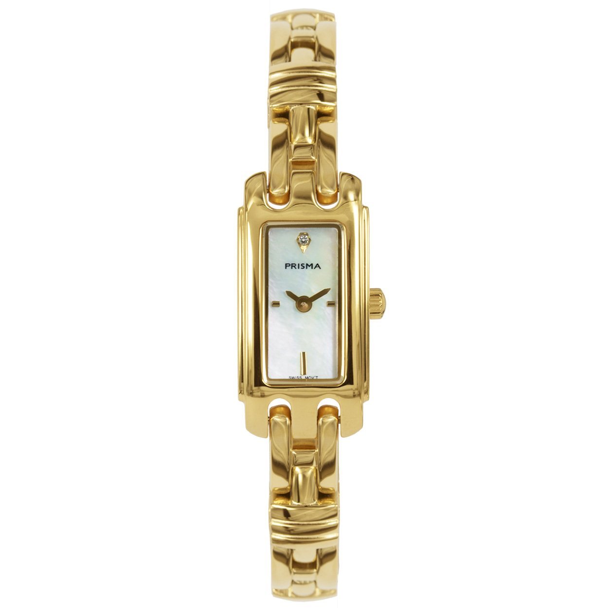 Prisma horloge 1761 dames edelstaal saffierglas 5 ATM (met zwitsers uurwerk) 

Algemeen
Geslacht: dames
Model: P.1761

Voordelen
- band edelstaal goudkleurig
- wijzerplaat parelmoer met goudkleurige streepjes
- glas is zeer krasvast
- zwitsers uurwerk
- rechthoek design
- spat waterdicht: handenwassen, regen
- quartz
- maat kast 14,59mm (breedte) 6,5mm (dikte)

