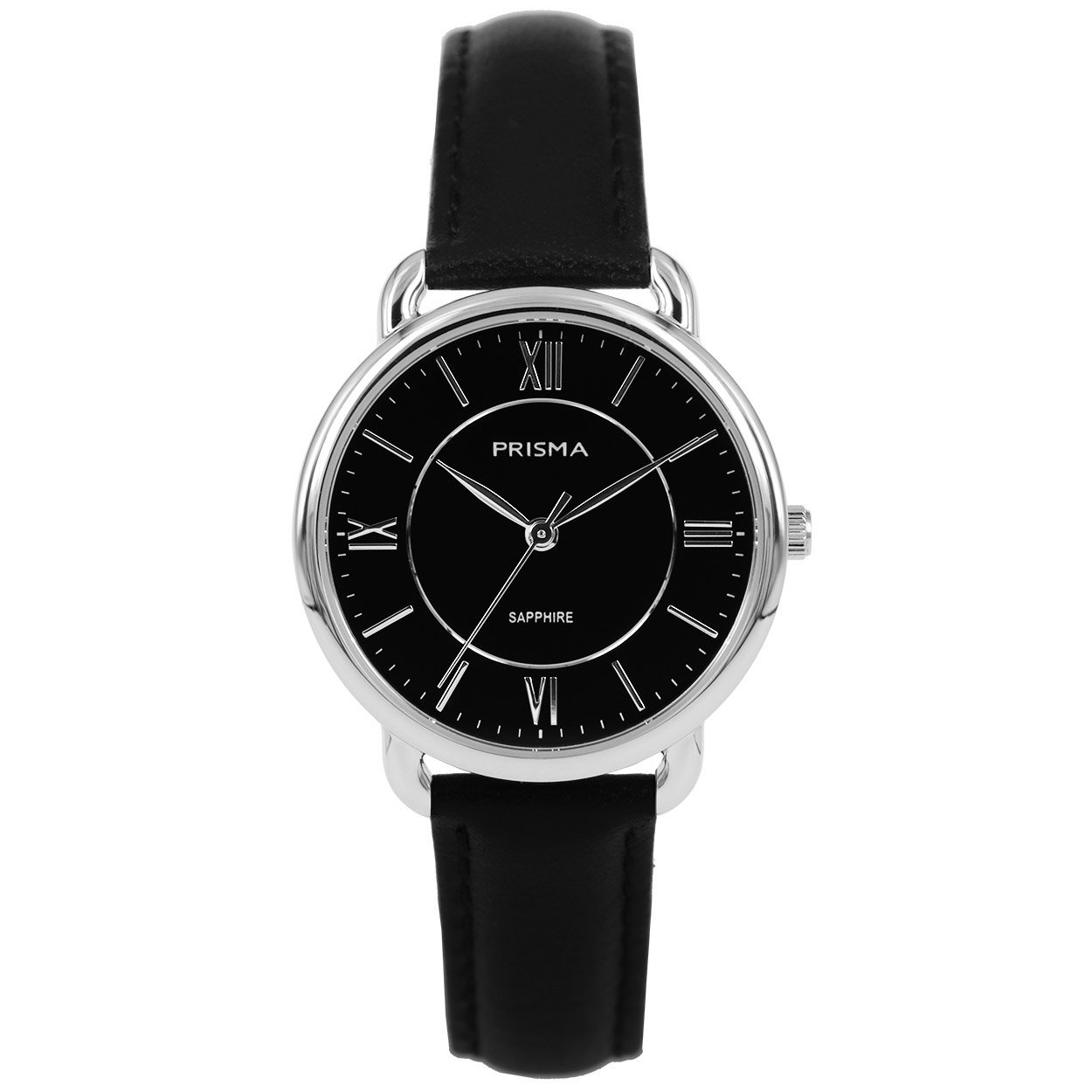Prisma horloge 1971 dames edelstaal saffierglas 5 ATM 

Algemeen
Geslacht: dames
Model: P.1971

Voordelen
- band echt leer zwart (zwart kleurig stiksel)
- wijzerplaat zwart met zilvere romeinse cijfers
- glas is zeer krasvast
- luxueuze uitstraling door romeinse cijfers
- spat waterdicht: handenwassen, regen
- quartz
- maat kast 31mm (breedte) 6,7mm (dikte)

