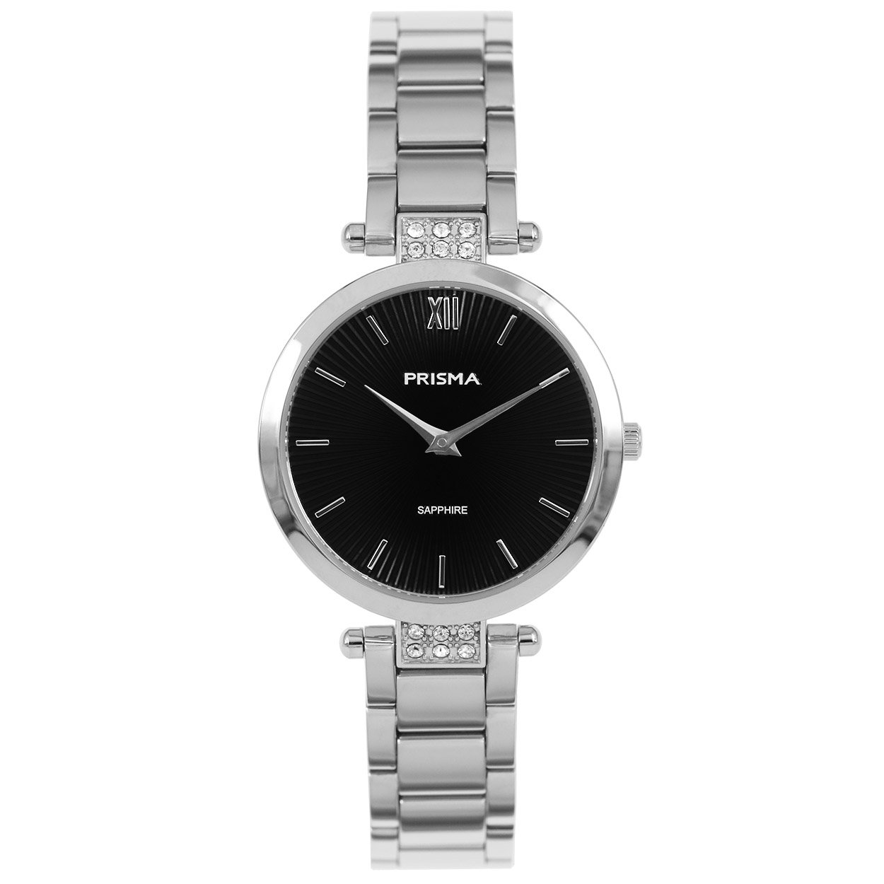 Prisma horloge 1976 dames edelstaal saffierglas 5 ATM 

Algemeen
Geslacht: dames
Model: P.1976

Voordelen
- band edelstaal zilver
- wijzerplaat zwart met zilvere streepjes
- glas is zeer krasvast
- compacte sluiting met extra draagcomfort- spat waterdicht: handenwassen, regen
- quartz
- maat kast 28mm (breedte) 6,6mm (dikte)

