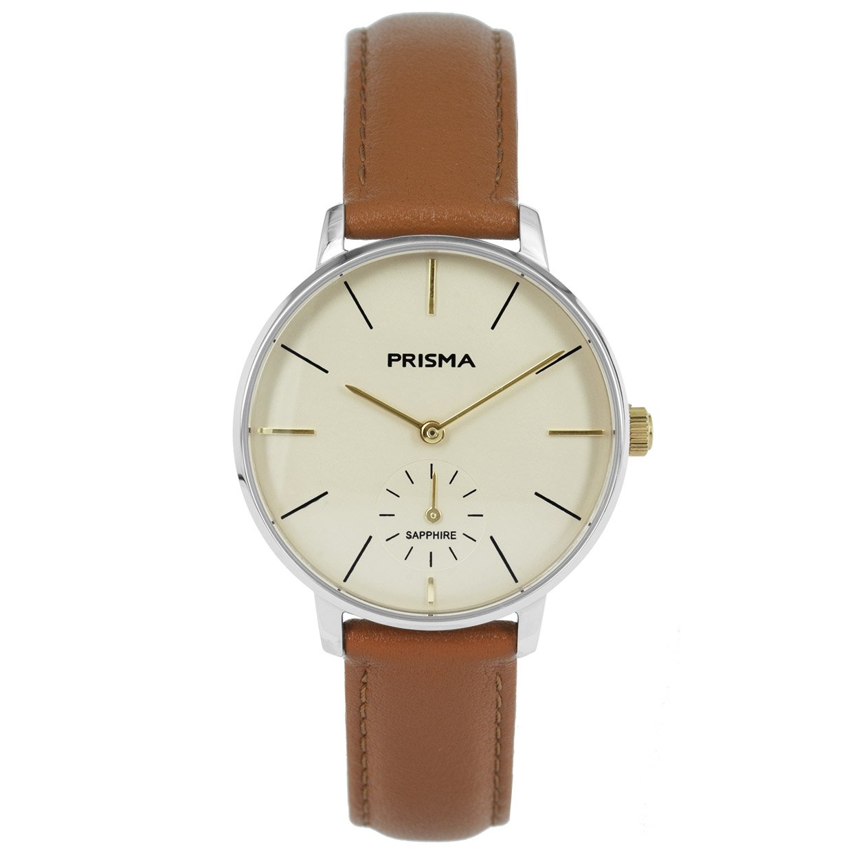 Prisma horloge 1440 dames edelstaal saffierglas 5 ATM 

Algemeen
Geslacht: dames
Model: P.1440

Voordelen
- band echt leer bruin (bruin kleurig stiksel)
- wijzerplaat beige met goudkleurige streepjes
- glas is zeer krasvast
- designed in the Netherlands
- spat waterdicht: handenwassen, regen
- quartz
- maat kast 32mm (breedte) 8,35mm (dikte)


