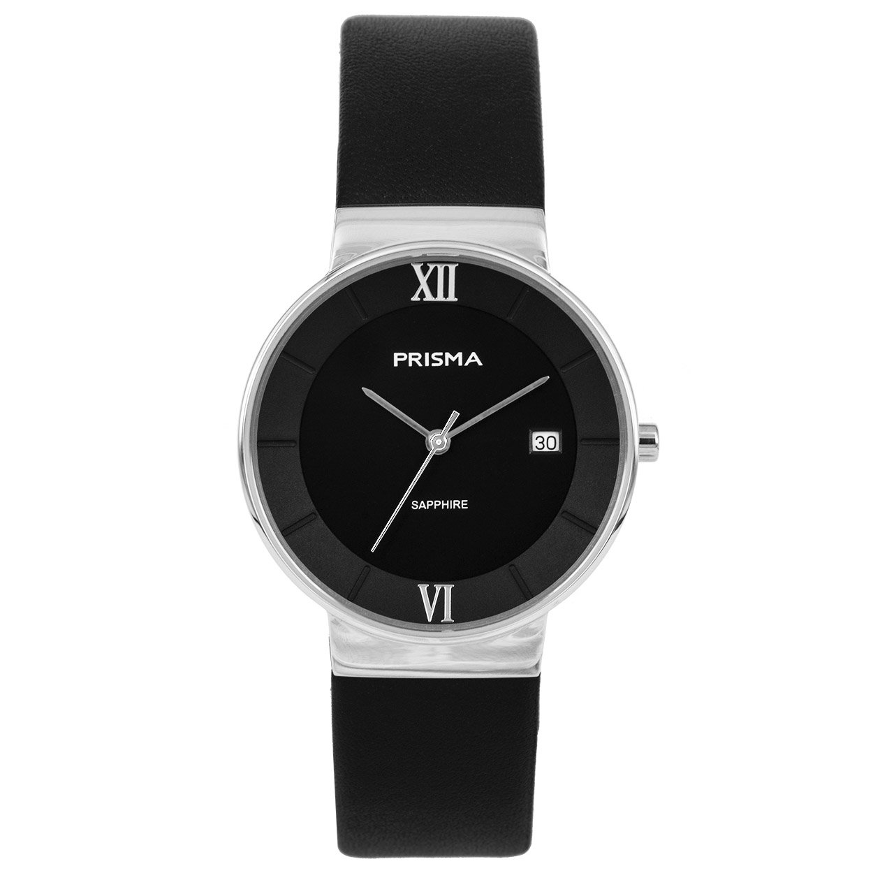 Prisma horloge 1942 dames edelstaal saffierglas 5 ATM 

Algemeen
Geslacht: dames
Model: P.1942

Voordelen
- band echt leer zwart
- wijzerplaat zwart met zilvere romeinse cijfers
- glas is zeer krasvast
- luxueuze uitstraling door romeinsecijfers
- datum
- spat waterdicht: handenwassen, regen
- quartz
- maat kast 35mm (breedte) 7,8mm (dikte)


