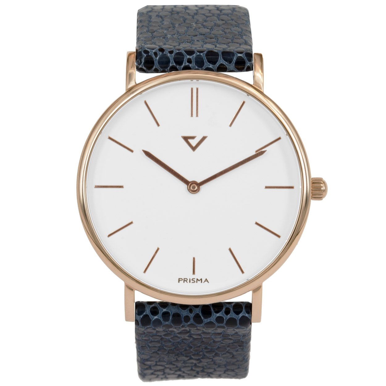 Prisma unisex 100% NL P.1629.636G horloge edelstaal 5 ATM 

Algemeen
Geslacht: unisex
Model: P.1629.636G

Voordelen
- band echt leer blauw
- wijzerplaat wit met rose gouden streepjes
- slimeline model (minder dan 9 mm dik)
- designed in the Netherlands
- spat waterdicht: handenwassen, regen
- quartz
- maat kast 40mm (breedte) 7,7mm (dikte)
