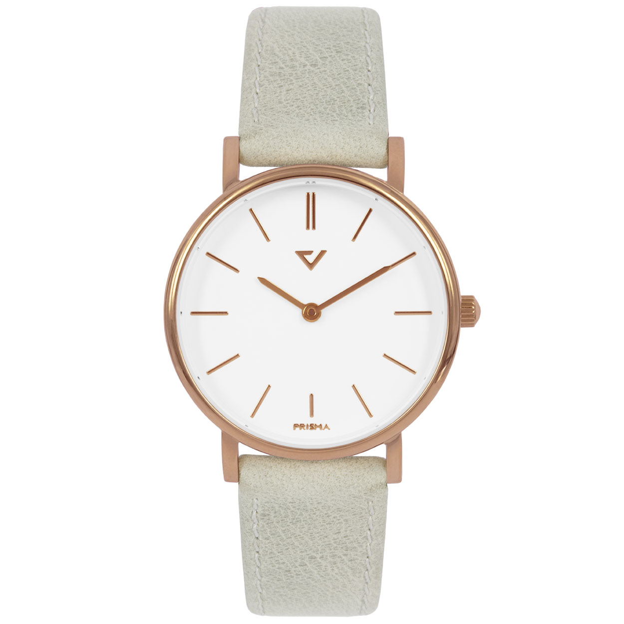 Prisma horloge 1862.553E dames edelstaal 5 ATM 

Algemeen
Geslacht: dames
Model: P.1862.553E

Voordelen
- band echt leer grijs (grijs kleurig stiksel)
- wijzerplaat wit met rose goudkleurige streepjes
- mat kalfsleder
- spat waterdicht: handenwassen, regen
- doorgestikte band
- quartz
- maat kast 32mm (breedte) 7mm (dikte)

