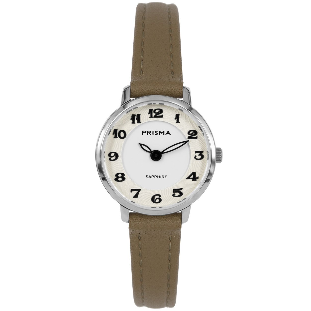 Prisma horloge 1846 dames edelstaal saffierglas 5 ATM 

Algemeen
Geslacht: dames
Model: P.1846
EAN: 8716667169319 

Voordelen
- band echt leer bruin
- wijzerplaat wit met zwarte cijfers (arabisch)
- glas is zeer krasvast
- wijzers lichtenop in donker
- duidelijke tijdsweergave
- spat waterdicht: handenwassen, regen
- quartz
- maat kast 23,07mm (breedte) 6,31mm (dikte)

