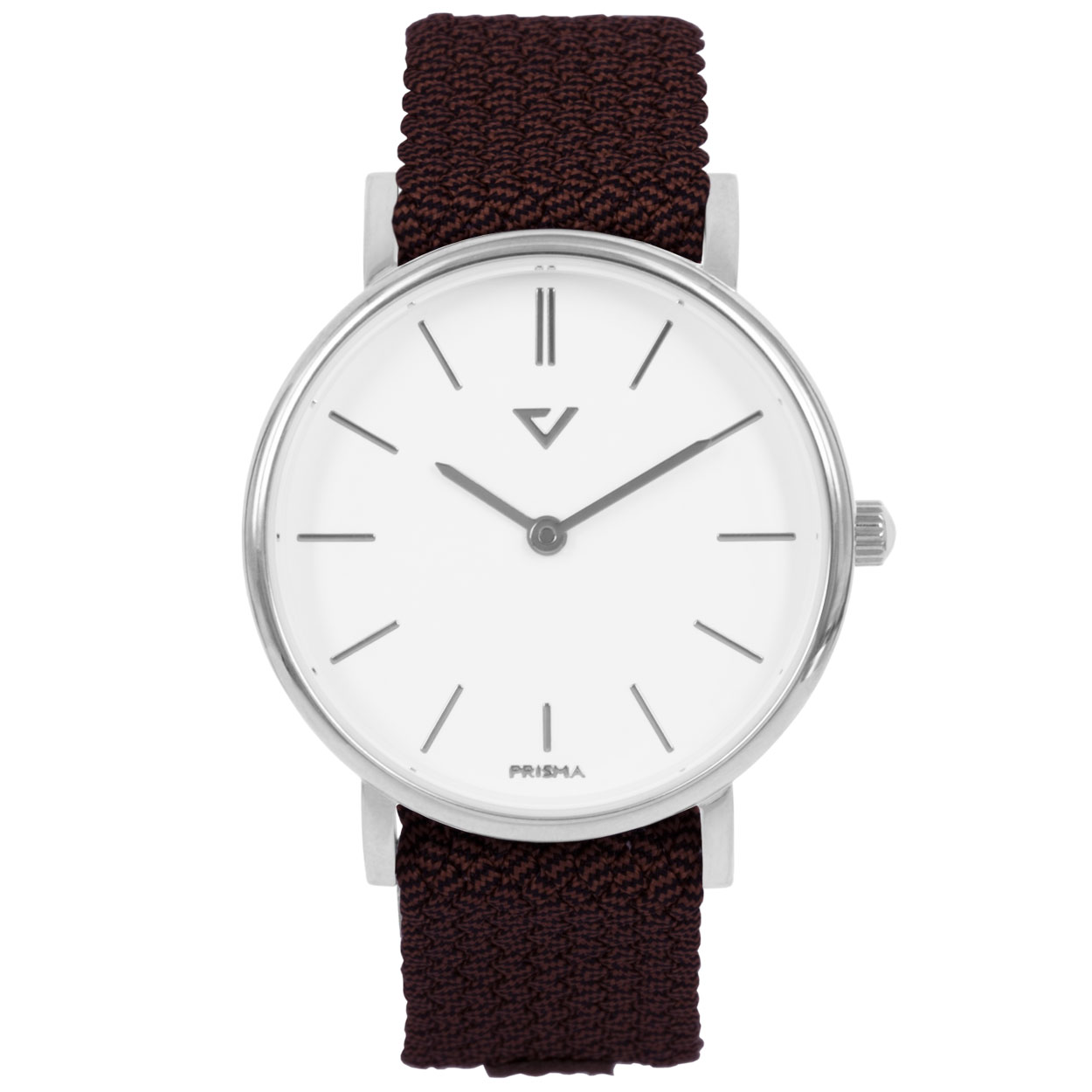 Prisma unisex 100% NL P.1625.WG27 horloge edelstaal 5 ATM 		
		
Algemeen		
Geslacht: unisex		
Model: P.1625.WG27	
		
Voordelen		
- band wijnrood nylon met echt leer afwerking.		
- wijzerplaat wit met zilvere streepjes		
- slimeline model (minder dan 9 mm dik)		
- ook voor brede pols (max. 219 mm)		
- spat waterdicht: handenwassen, regen		
- quartz		
- maat kast 40mm (breedte) 7,7mm (dikte)		
		
		
