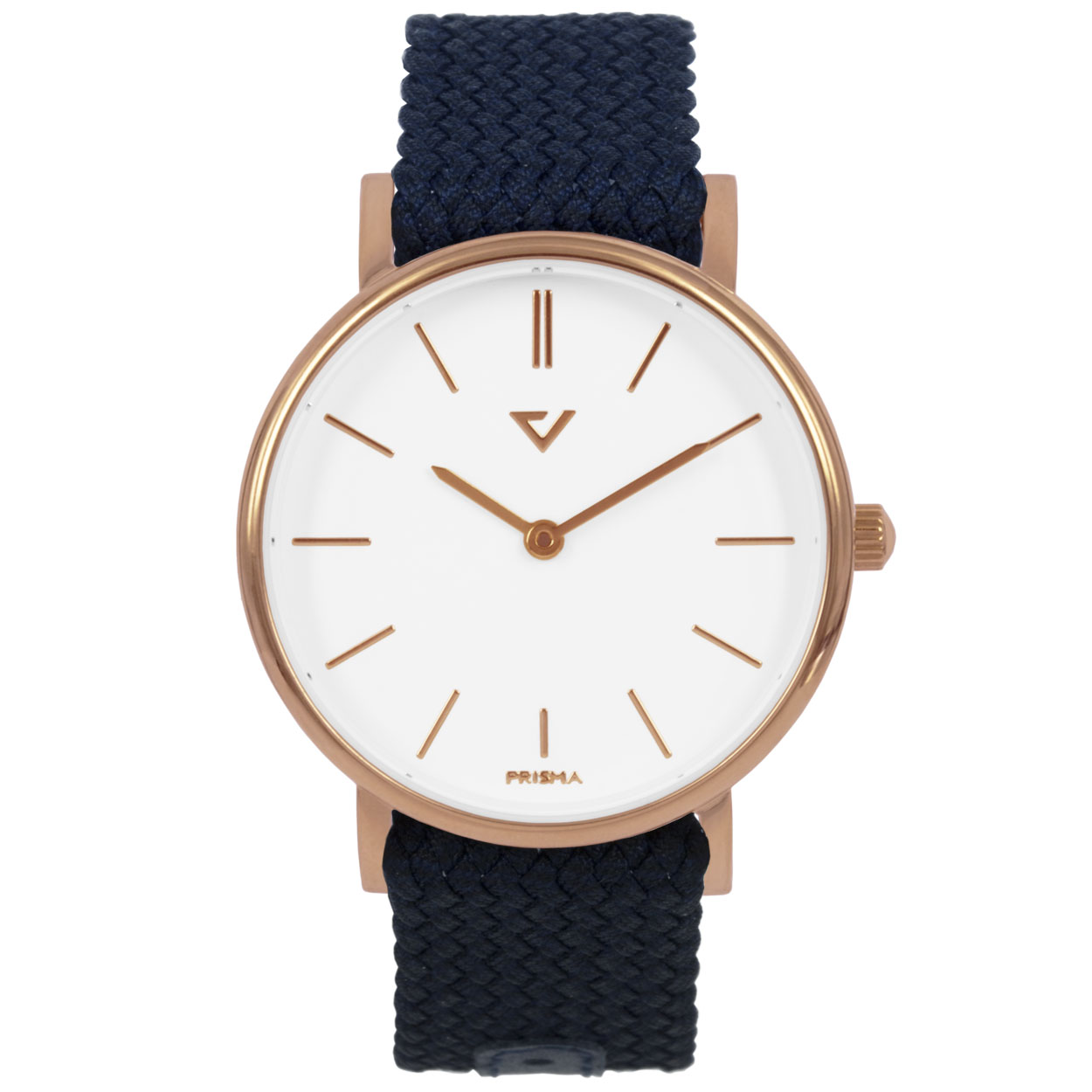 Prisma unisex 100% NL P.1629.WG22 horloge edelstaal 5 ATM 		
		
Algemeen		
Geslacht: unisex		
Model: P.1629.WG22	
		
Voordelen		
- band nylon blauw echt leer blauw afwerking		
- wijzerplaat wit met ros&#233;goudkleurige streepjes		
- slimeline model (minder dan 9 mm dik)		
- designed in the Netherlands		
- spat waterdicht: handenwassen, regen		
- quartz		
- maat kast 40mm (breedte) 7,7mm (dikte)		
		
