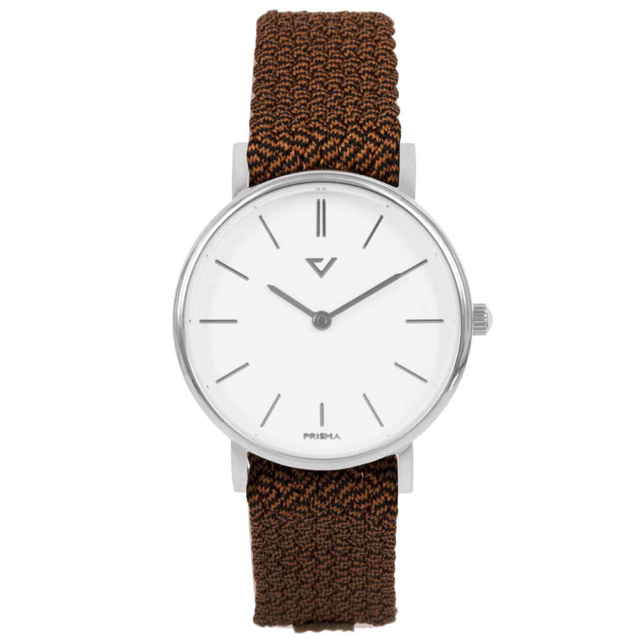 Prisma horloge 1860.WE24 dames edelstaal 5 ATM 

Algemeen
Geslacht: dames
Model: P.1860.WE24

Voordelen
- band nylon cognac met echt leder afwerking
- wijzerplaat wit met zilvere streepjes
- spat waterdicht: handenwassen, regen
- doorgestikte band
- quartz
- maat kast 32mm (breedte) 7mm (dikte)

