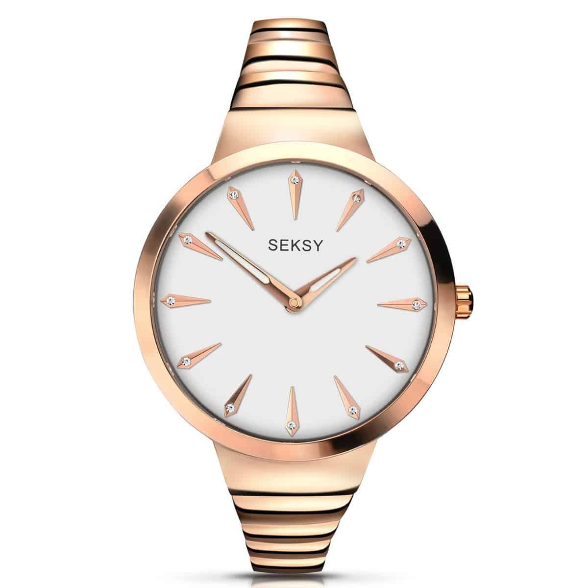 Sekonda dames SEK.2217 horloge

Algemeen
Geslacht: dames
Model: SEK.2217

Voordelen
&ndash; band metaal ros&eacute;goudkleurig
&ndash; wijzerplaat zilver met ros&eacute;goudkleurig streepjes
&ndash; handige onzichtbare klep sluiting
&ndash; slimeline model (minder dan 9 mm dik)
&ndash; wijzers lichten op in donker
&ndash; duurzame coating
&ndash; maat kast 36mm (breedte) 7,4mm (dikte)

Product achtergrond
Het rose goud omgeeft de zilvere wijzerplaat. Warm ros&eacute;goudkleurig en minimalistisch design.