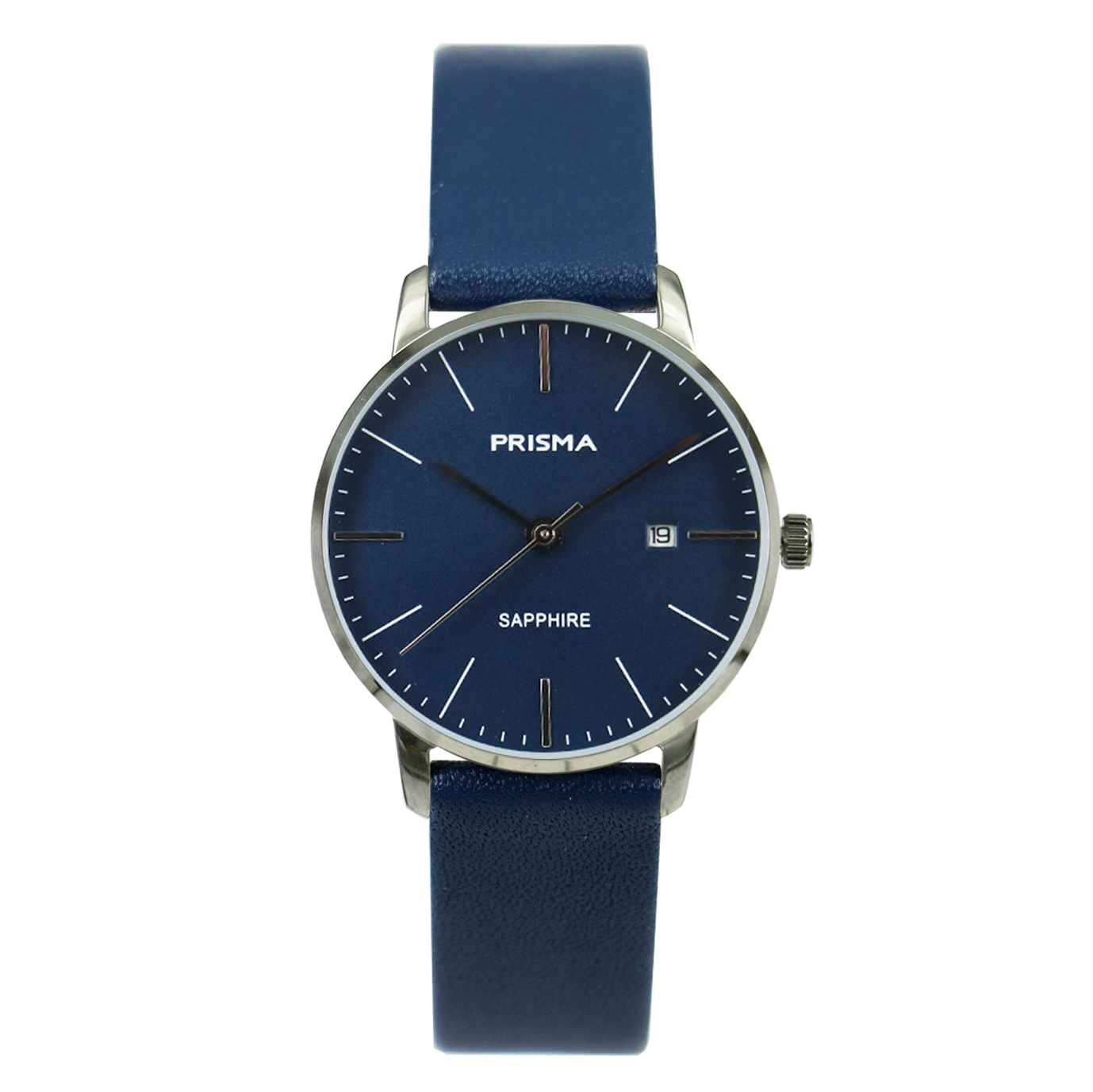 Prisma horloge P.2097.607E dames Edelstaal saffierglas 5 ATM 

Algemeen
Geslacht: heren/dames
Model: P.2097
EAN: 8716667171060

Voordelen
- echt lederen blauwe band 
- wijzerplaat blauw met zilveren streepjes
- glas is zeer krasvast
- Geschikt voor polsomtrek (max. 200 mm)
- 5ATM waterdicht: handenwassen, regen
- quartz
- maat kast 33mm (breedte) 7,5mm (dikte)

