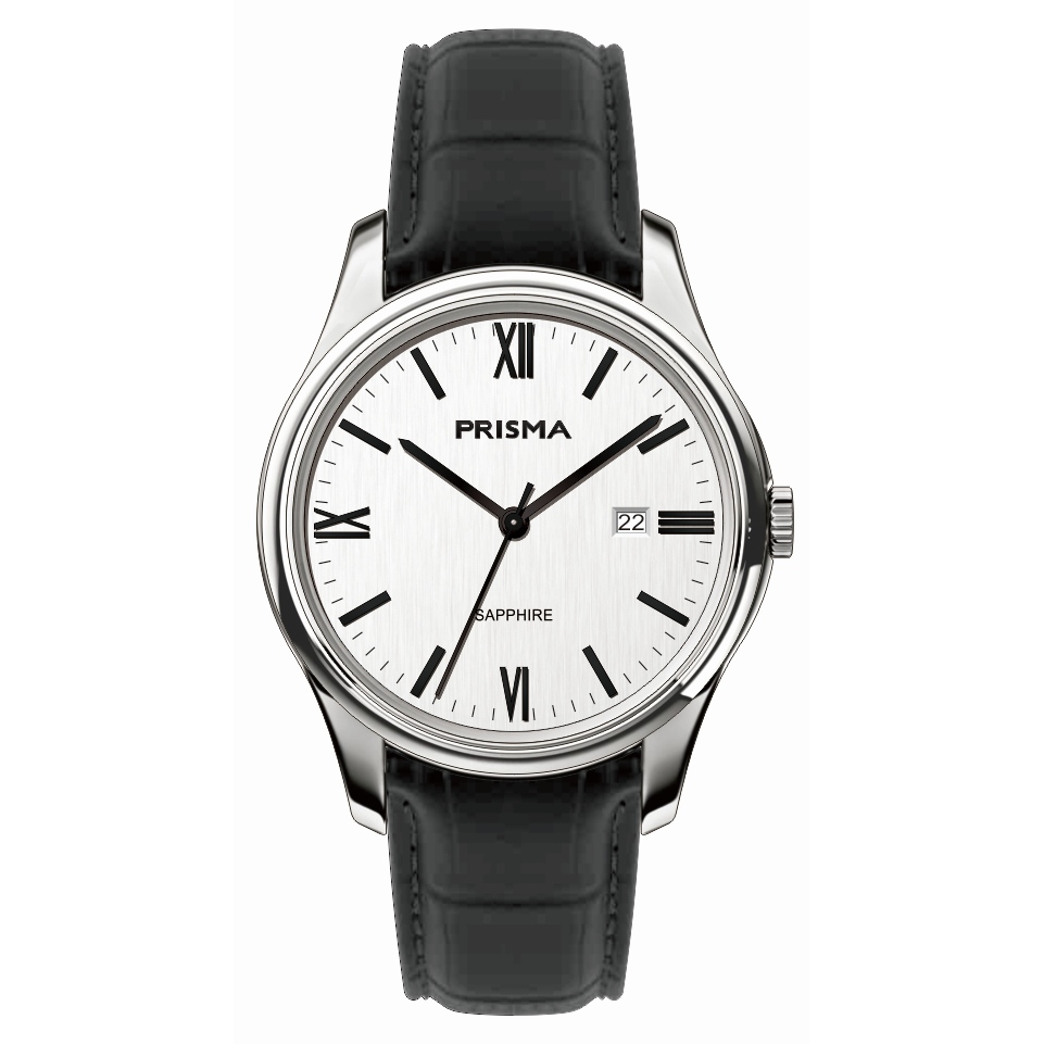 Prisma horloge 2016 heren edelstaal saffierglas 10 ATM 

Algemeen
Geslacht: heren
Model: P.2016

Voordelen
- band echt leer zwart
- wijzerplaat zilver met zilvere streepjes
- boven gem. waterdicht: zwemmen/duiken
- glas is zeer krasvast
-datum
- quartz
- maat kast 39,6mm (breedte) 8,7mm (dikte)

