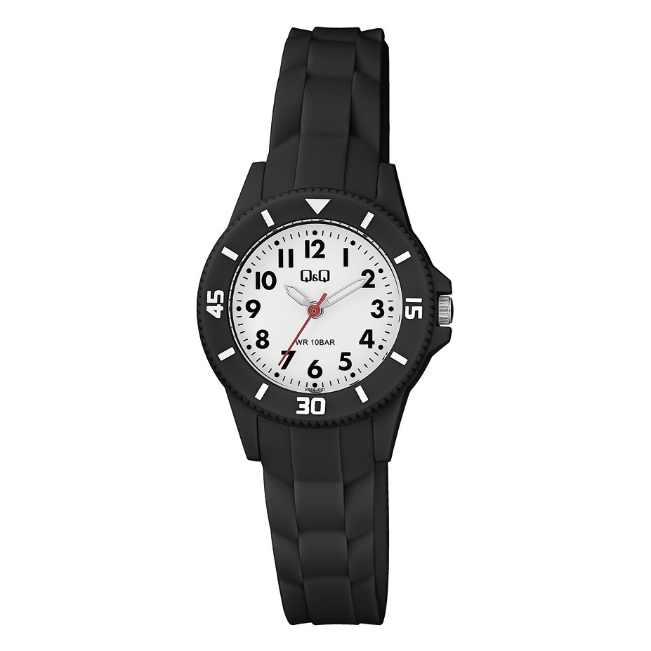 Omschrijving Q&Q VS66J001 horloge.
- Kastkleur: zwart
- Kast maat: 30 mm
- Kast dikte: 9 mm
- Kast materiaal: Kunststof met schroefdeksel
- Uurwerk type: Miyota 2035
- Glas type: Mineraal
- Waterdicht: 3 ATM
- Horlogeband: Kunststofzwart met gespsluiting
- Maat aansluiting band: 14 mm
- Wijzerplaat: Wit en zilver met zwarte cijfers
- Licht functie: Nee
EAN:  4966006857634