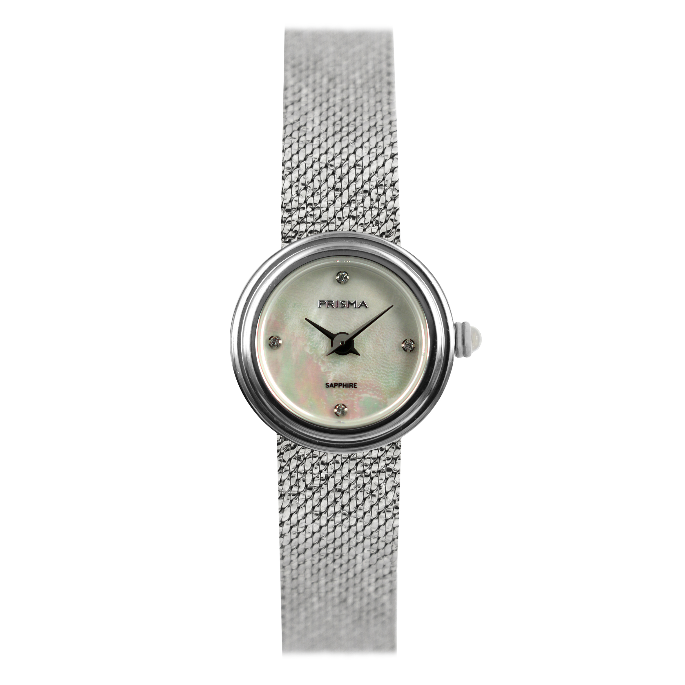 Prisma horloge 1347 dames edelstaal saffierglas 5 ATM 

Algemeen
Geslacht: dames
Model: P.1347

Voordelen
- milanese band met verfijnde schakels
- band edelstaal zilver
- wijzerplaat parelmoer gekleurd met zilvere puntjes
- glas is zeer krasvast
- naadloze aansluiting door vrij verstelbare sluiting
- spat waterdicht: handenwassen, regen
- quartz
- maat kast 25,11mm (breedte) 6,2mm (dikte)