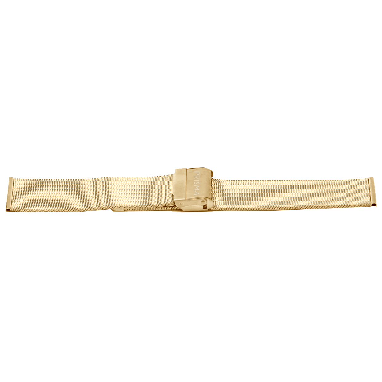 Horlogeband all stainless steel milanees met klepsluiting.
Kleur band: goudkleurig IPG 
Band dikte: 1.6 mm
Band lengte: 75/110 mm
Band breedte: 16 mm
Gesp: All Stainless met beveiliging
Bekleding binnenband: NVT
Gestikt: NVT
Pushpin: Exclusief
