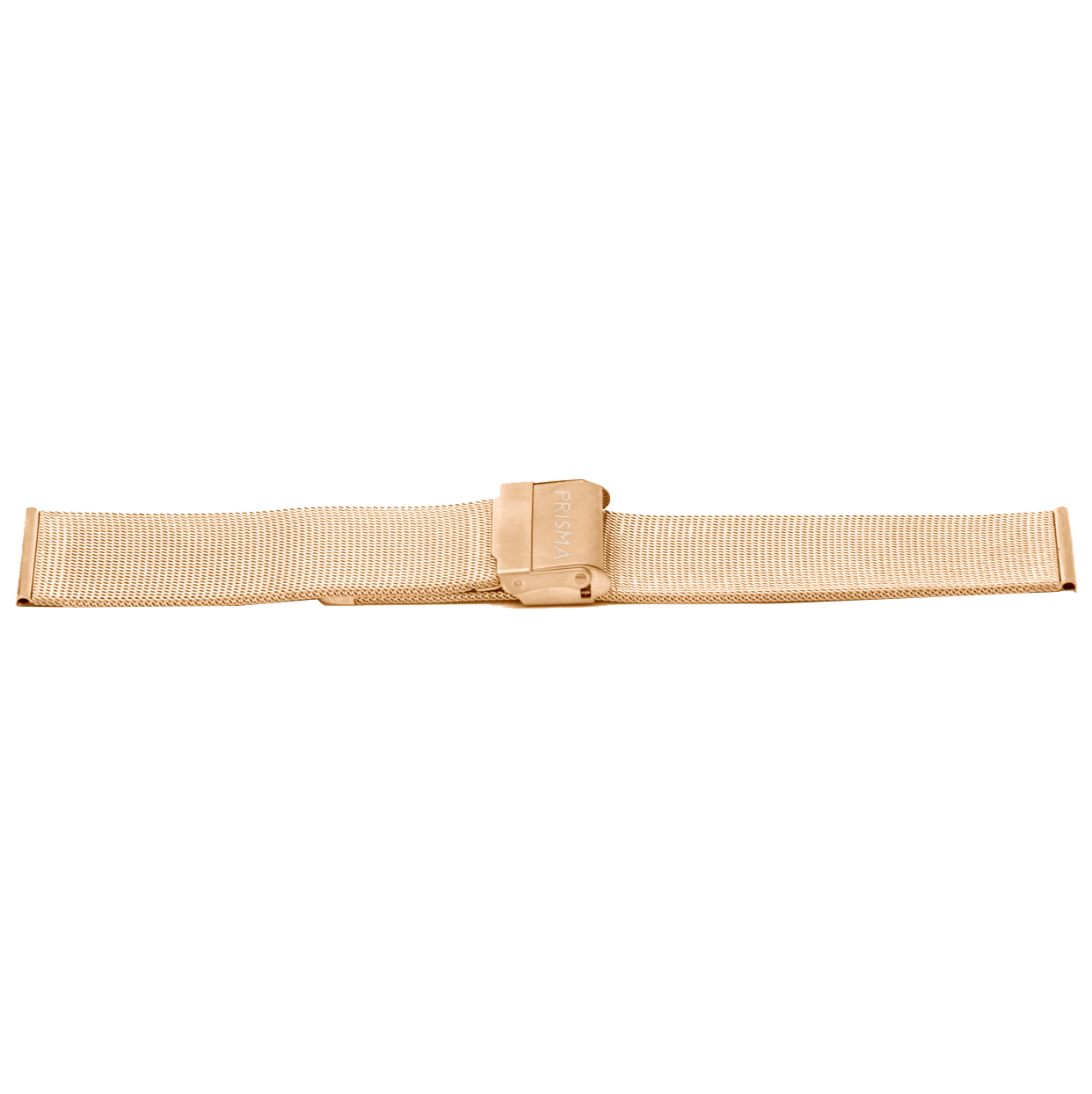 Horlogeband all stainless steel milanees met klepsluiting.
Kleur band: ros&#233;goudkleurig IPG 
Band dikte: 1.6 mm
Band lengte: 75/110 mm
Band breedte: 18 mm
Gesp: All Stainless met beveiliging
Bekleding binnenband: NVT
Gestikt: NVT
Pushpin: Exclusief