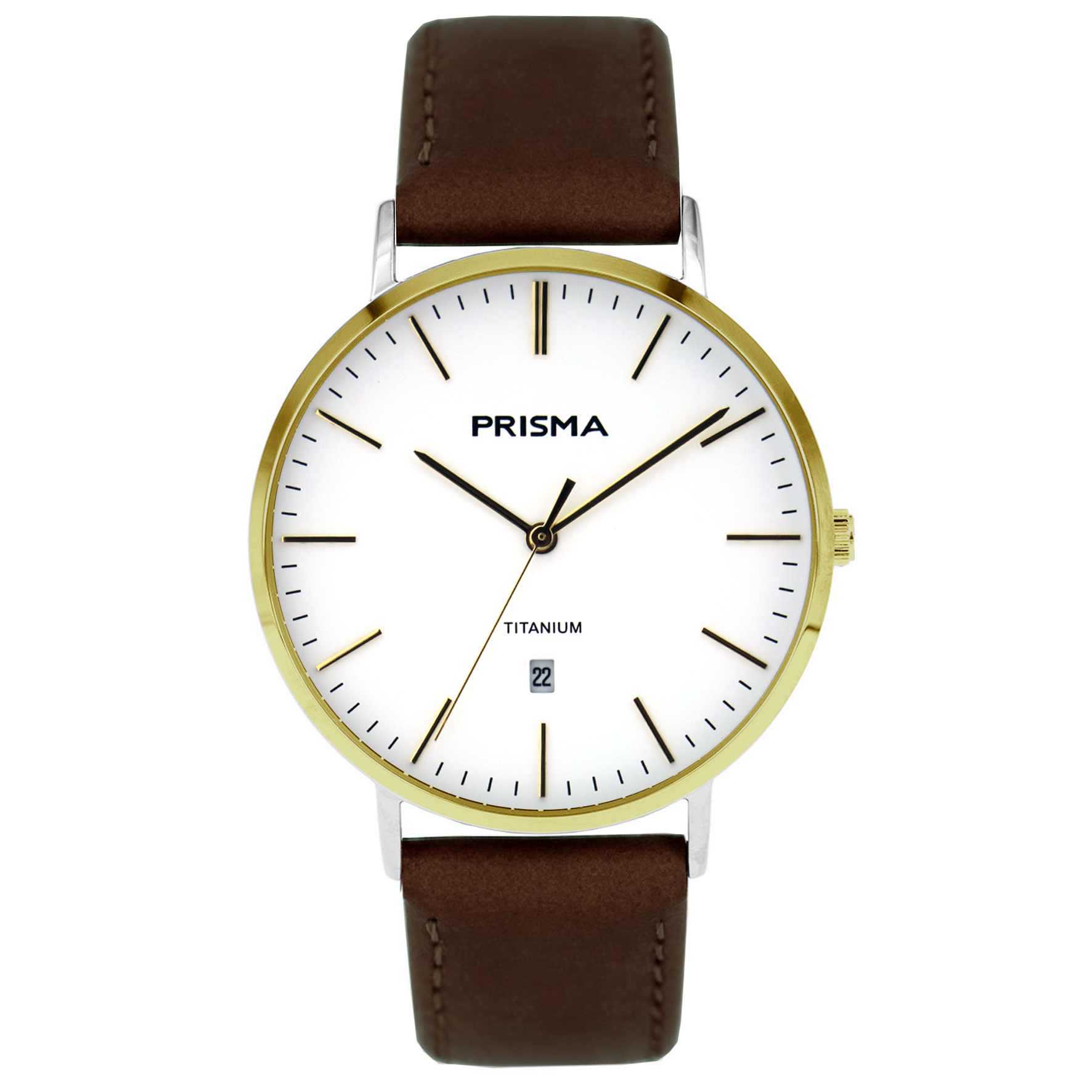 Prisma horloge 1489 heren titanium 5 ATM 

Algemeen
Geslacht: heren
Model: P1489

Voordelen
- echt lederen band met titanium gesp
- wijzerplaat wit met goudkleurige streepjes
- kast geschikt voor mensen met een allergie
- draagcomfort doorlicht gewicht
- naadloze aansluiting door vrij verstelbare sluiting
- ook voor brede pols (max. 220 mm)
- quartz
- maat kast 41mm (breedte) 8mm (dikte)


