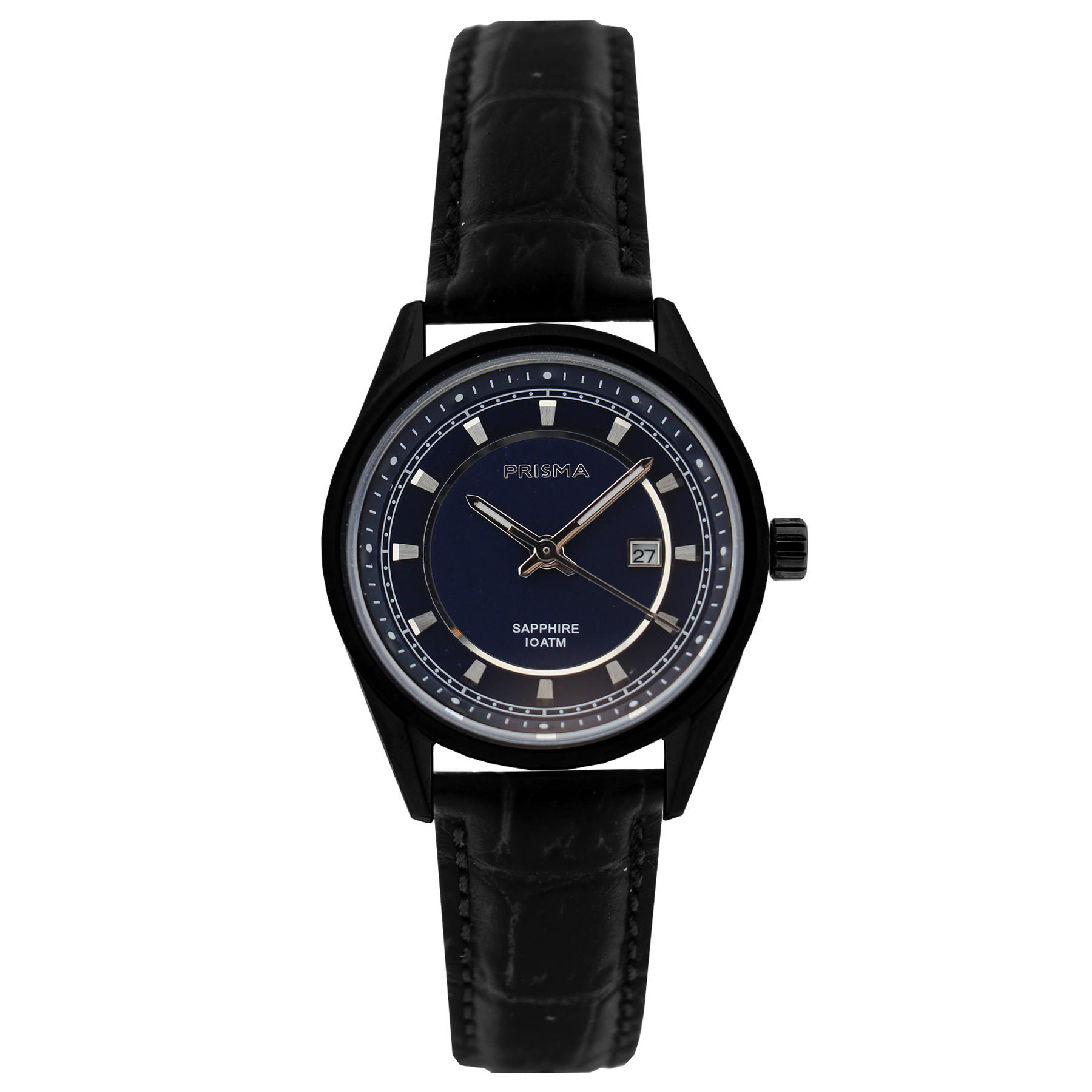 Prisma horloge P2046 dames edelstaal saffierglas 10 ATM

Algemeen
Geslacht: dames
Model: P.2046

Voordelen
- Echt lederen band met zwarte gesp
- quartz
- wijzerplaat zwart met zilverkleurige streepjes
- boven gem. waterdicht: zwemmen/duiken
- glas is zeer krasvast
- ook voor brede pols (max. 210 mm)
- datum
- quartz uurwerk
- maat kast 31,5mm (breedte) 9,5mm (dikte)

