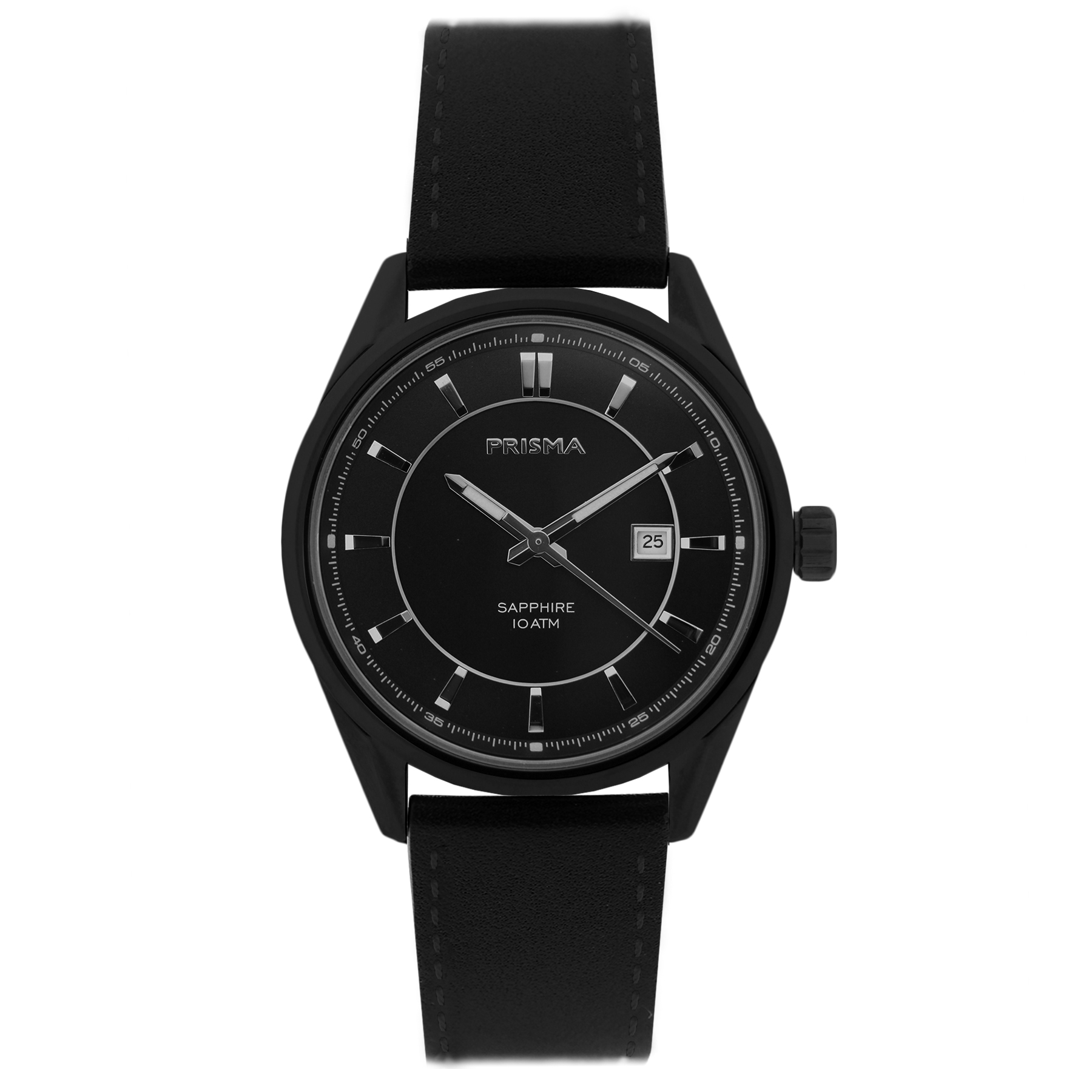 Prisma horloge P2057 heren edelstaal saffierglas 10 ATM

Algemeen
Geslacht: heren
Model: P.2057

Voordelen
- Echt lederen band met zwartkleurige gesp
- quartz
- wijzerplaat zwart met zilverkleurige streepjes
- boven gem. waterdicht: zwemmen/duiken
- glas is zeer krasvast
- ook voor brede pols (max. 235 mm)
- datum
- quartz uurwerk
- maat kast 39,5mm (breedte) 9,6mm (dikte)

