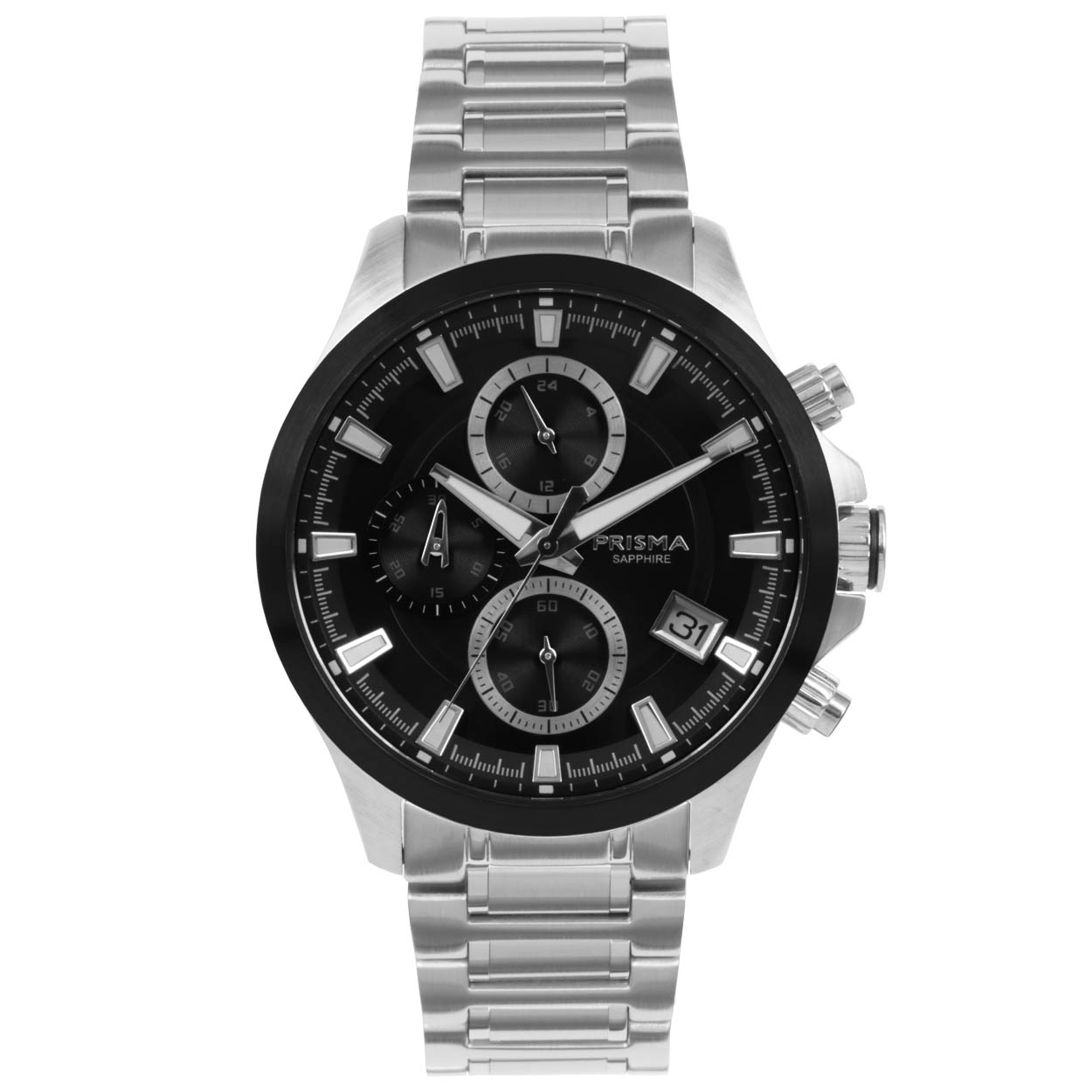 Prisma horloge 1330 heren edelstaal saffierglas 10 ATM 

Algemeen
Geslacht: heren
Model: P.1330

Voordelen
- band edelstaal zilver
- wijzerplaat zwart met witte streepjes
- boven gem. waterdicht: zwemmen/duiken
- glas is zeer krasvast
- datum
- quartz
- maat kast 42mm (breedte) 11mm (dikte)

