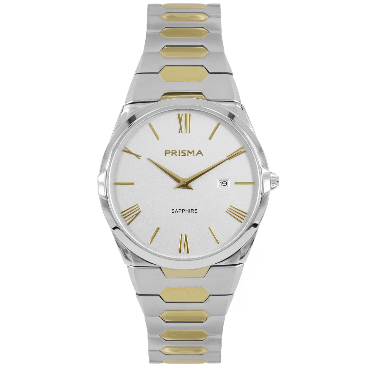 Algemeen
Geslacht: heren
Model: P.1337

Voordelen
- band edelstaal zilver/goud (bicolor)
- wijzerplaat zilver met gouden romeinse cijfers
- glas is zeer krasvast
- slimline model (minder dan 7 mm dik)
- ook voor brede pols (max. 235,75 mm)
- luxueuze uitstraling door romeinse cijfers
- datum
- quartz
- maat kast 40,2mm (breedte) 6,57mm (dikte)



