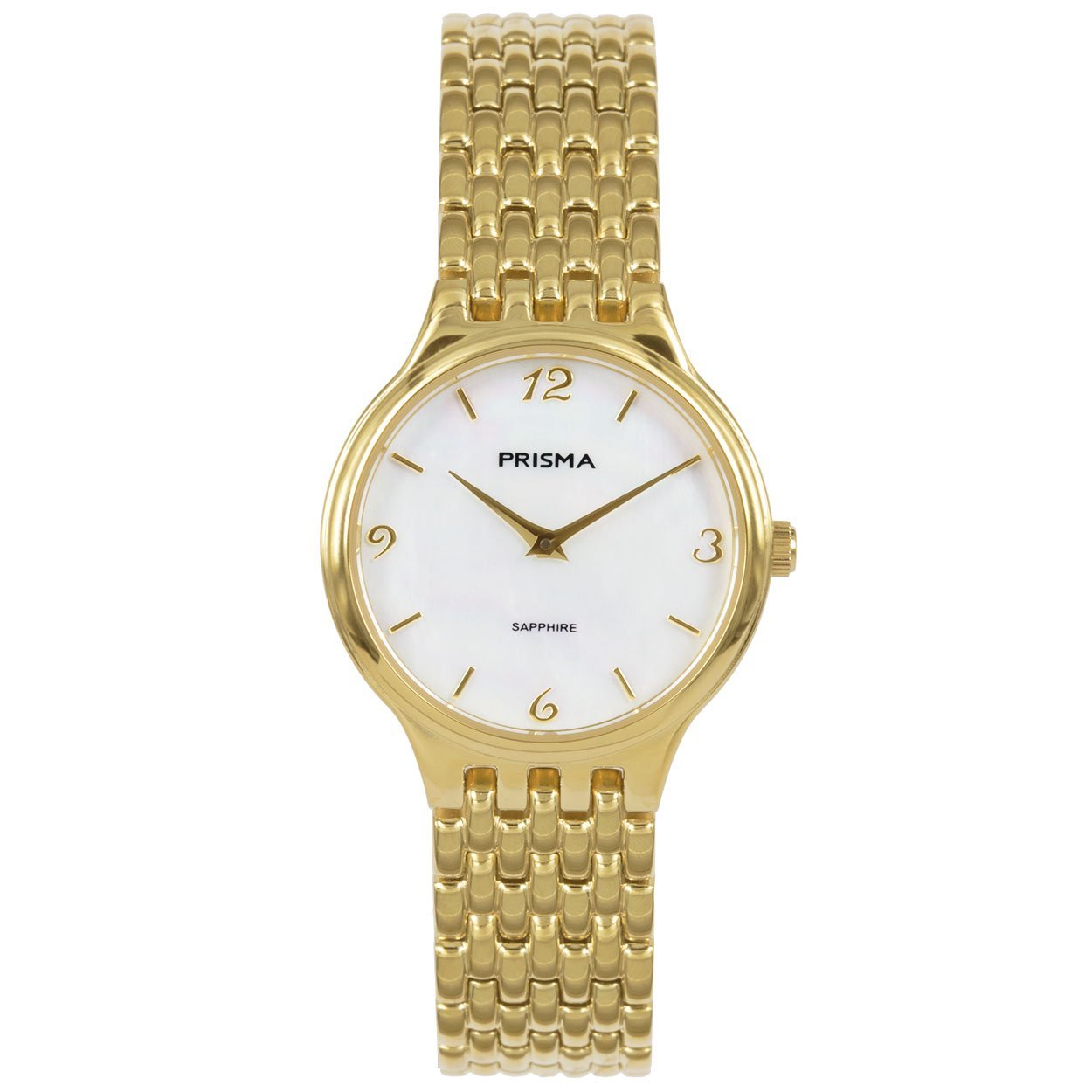 Prisma horloge 1277 dames titanium saffierglas 5 ATM 

Algemeen
Geslacht: dames
Model: P.1277

Voordelen
- band titanium goudkleurig
- wijzerplaat parelmoer met goudenkleurig cijfers (arabisch)
- geschikt voor mensen met een allergie
- draagcomfort door licht gewicht
- glas is zeer krasvast
- duidelijke tijdsweergave
- spat waterdicht: handenwassen, regen
- quartz
- maat kast 28,03mm (breedte) 6,54mm (dikte)